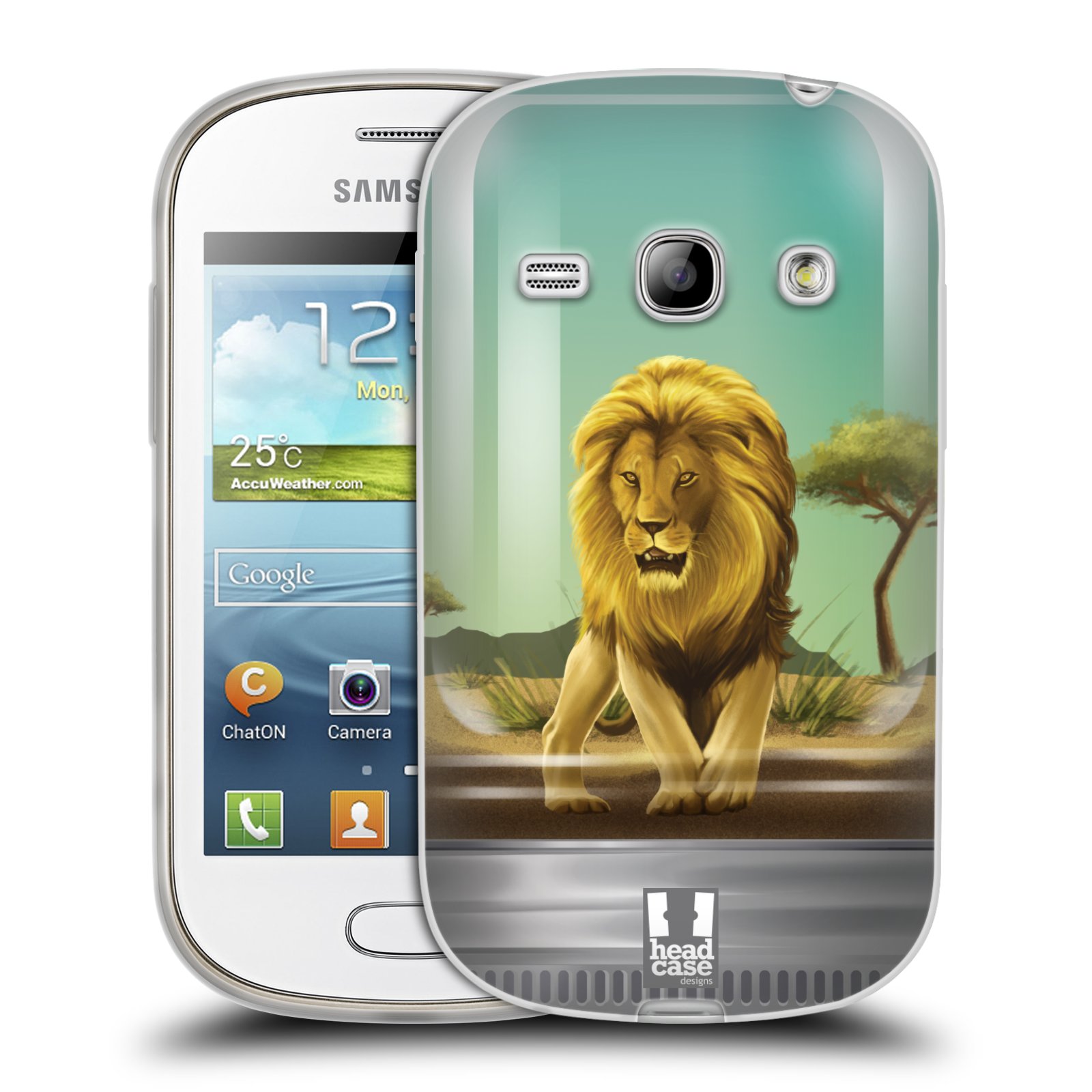 HEAD CASE silikonový obal na mobil Samsung Galaxy FAME vzor Zvířátka v těžítku lev
