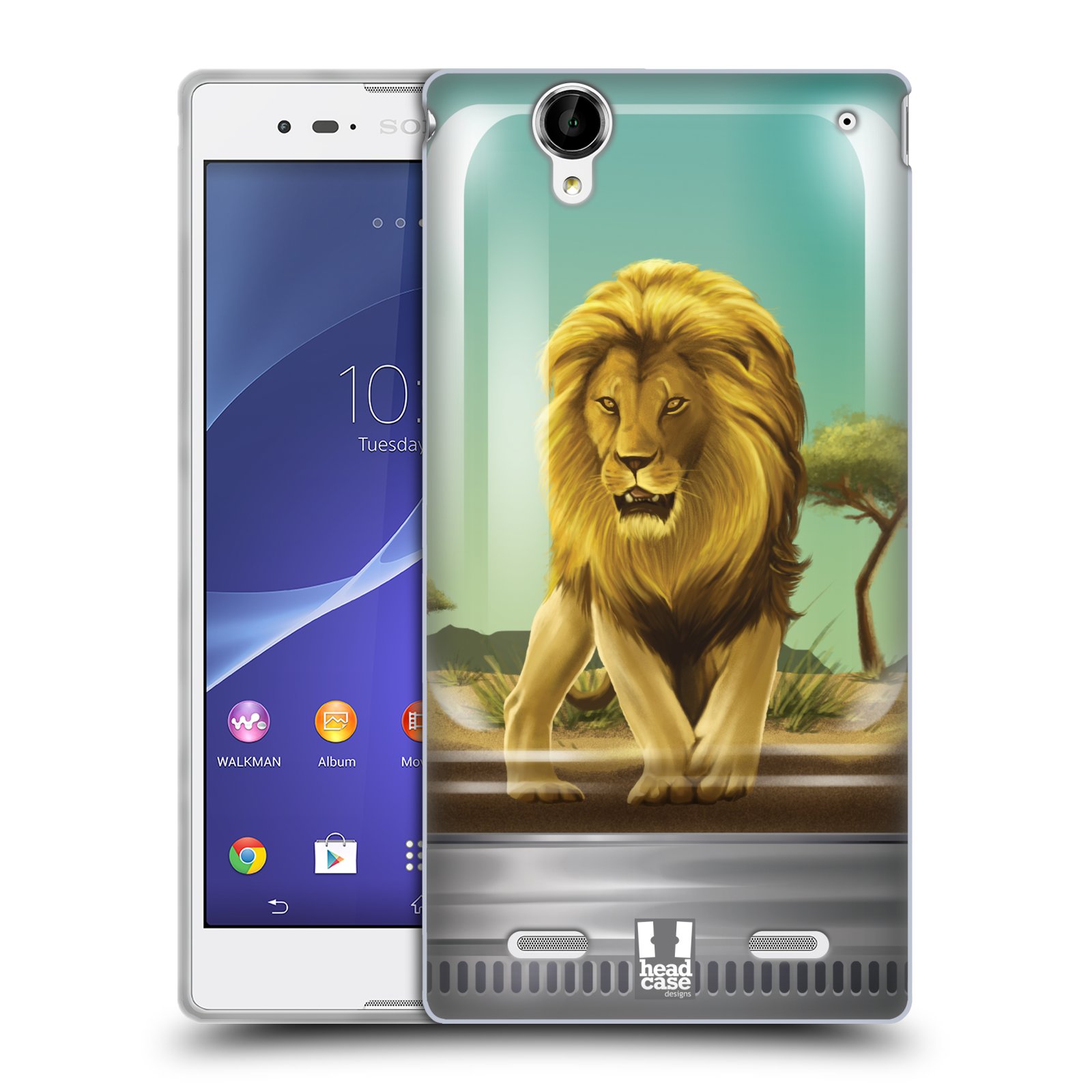 HEAD CASE silikonový obal na mobil Sony Xperia T2 Ultra/T2 Ultra DUAL SIM vzor Zvířátka v těžítku lev