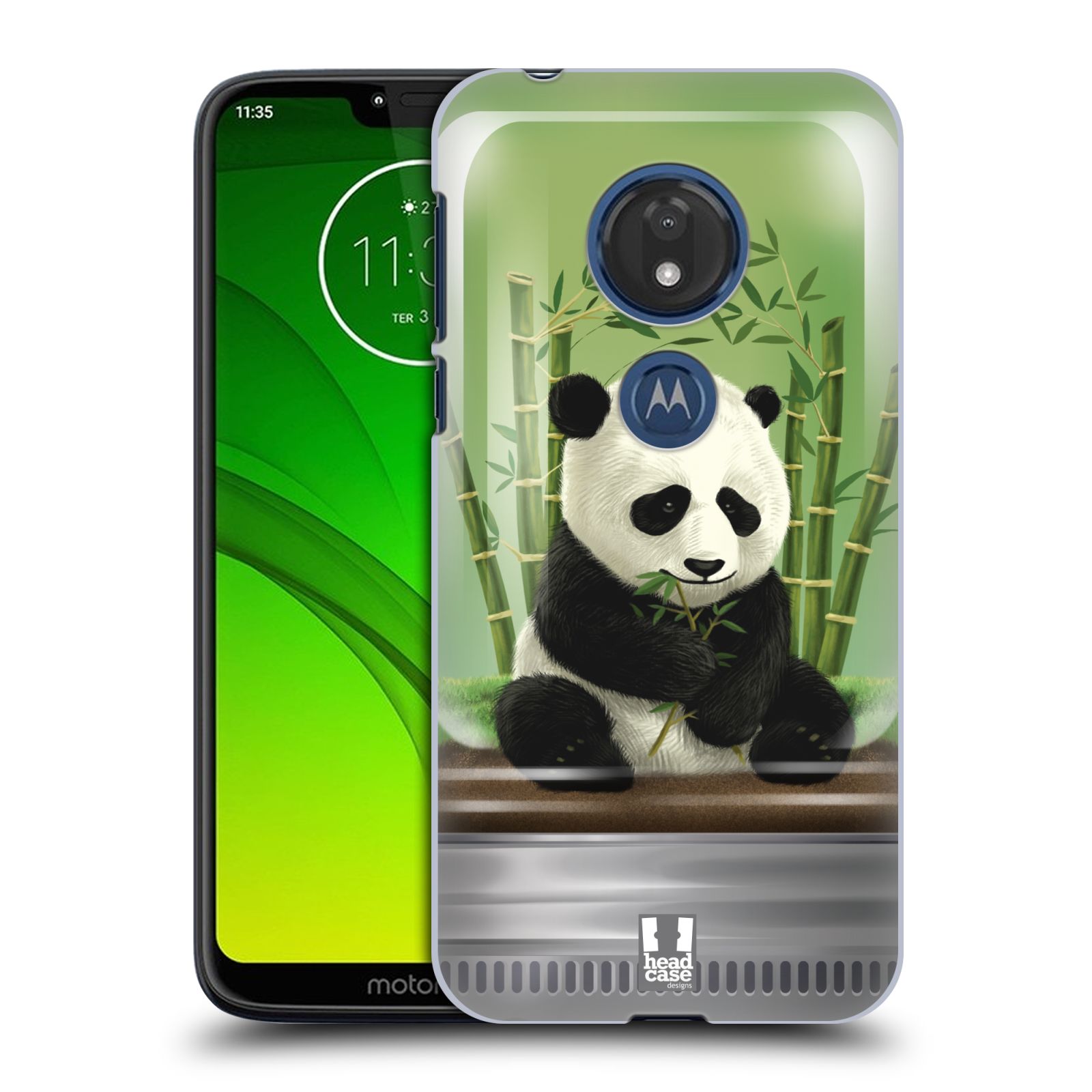 Pouzdro na mobil Motorola Moto G7 Play vzor Zvířátka v těžítku panda