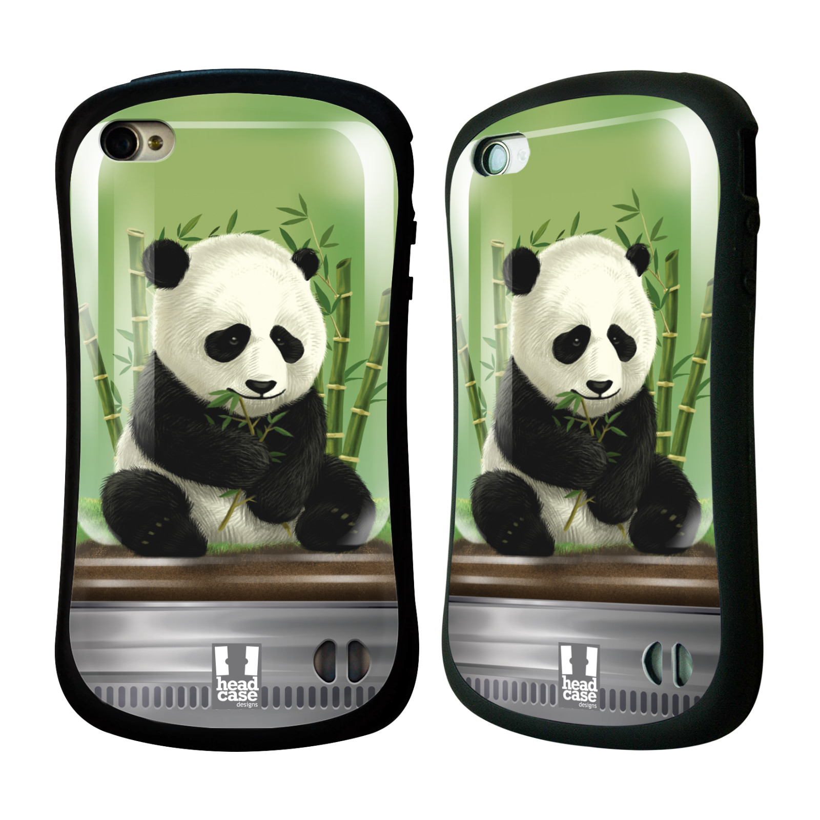 HEAD CASE silikon/plast odolný obal na mobil Apple Iphone 4/4S vzor Zvířátka v těžítku panda