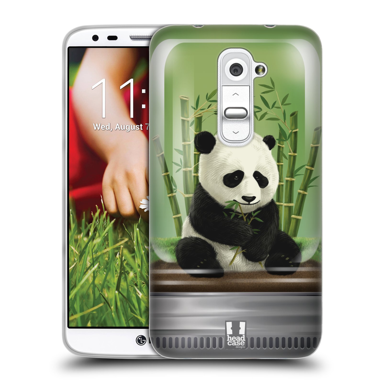 HEAD CASE silikonový obal na mobil LG G2 vzor Zvířátka v těžítku panda