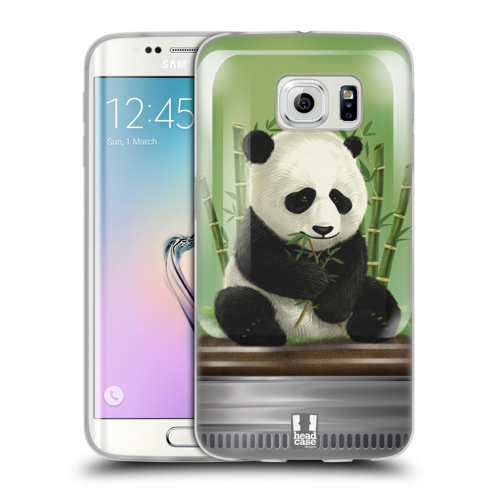HEAD CASE silikonový obal na mobil Samsung Galaxy S6 EDGE vzor Zvířátka v těžítku panda