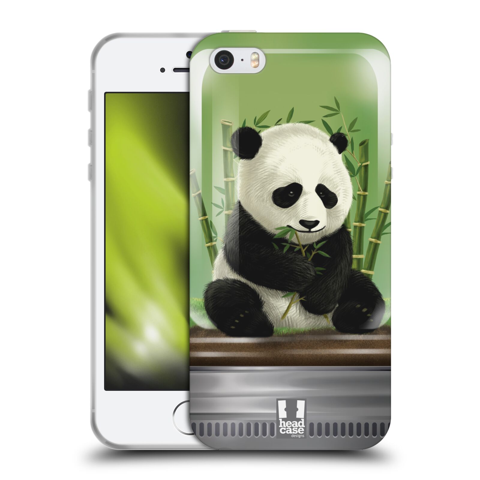 HEAD CASE silikonový obal na mobil Apple Iphone 5/5S vzor Zvířátka v těžítku panda