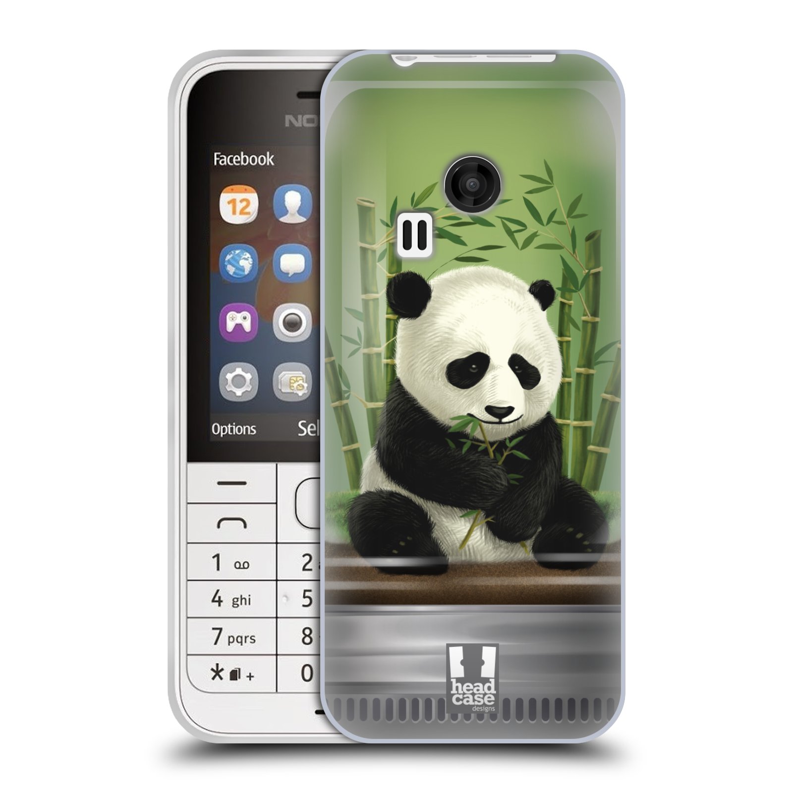 HEAD CASE silikonový obal na mobil NOKIA 220 / NOKIA 220 DUAL SIM vzor Zvířátka v těžítku panda