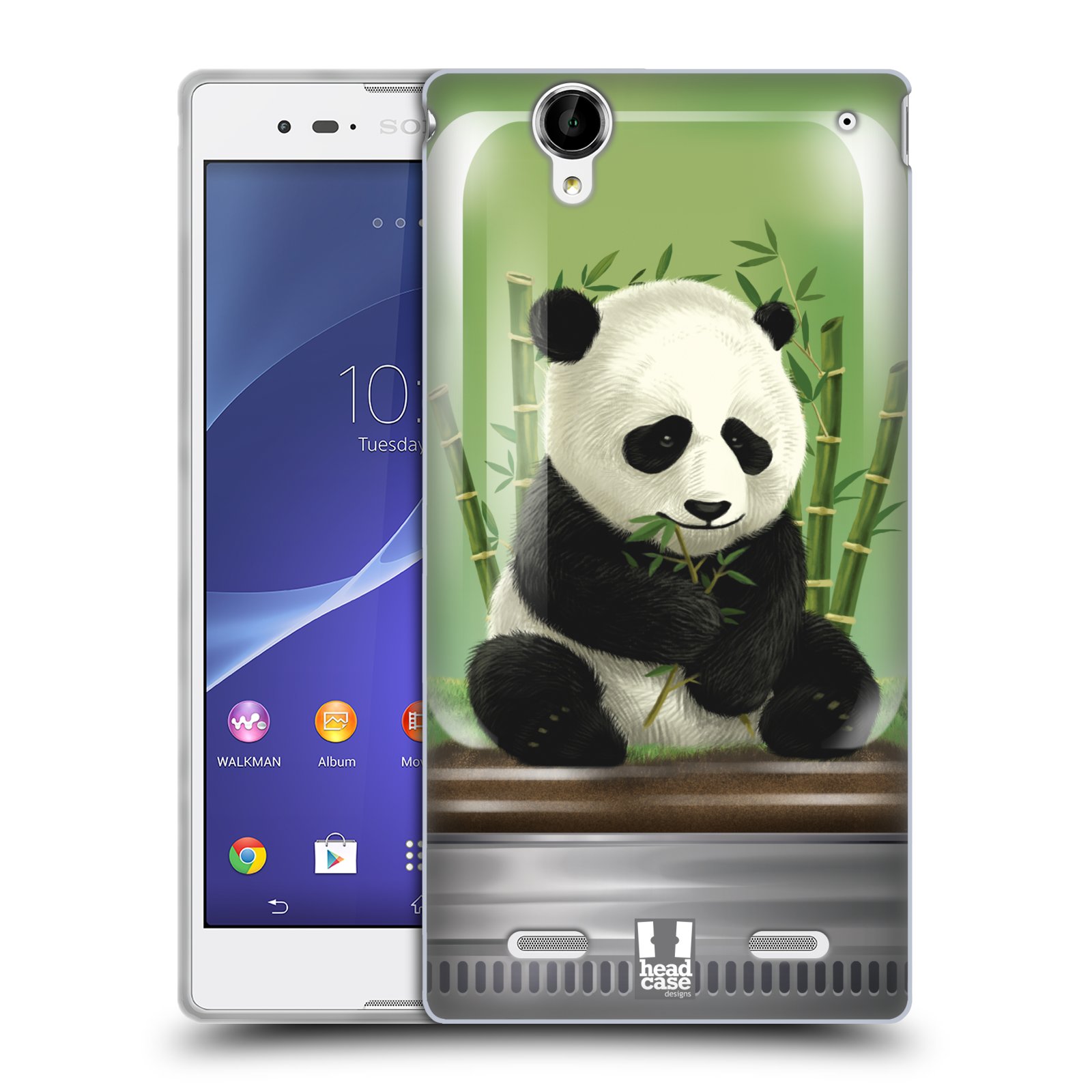 HEAD CASE silikonový obal na mobil Sony Xperia T2 Ultra/T2 Ultra DUAL SIM vzor Zvířátka v těžítku panda