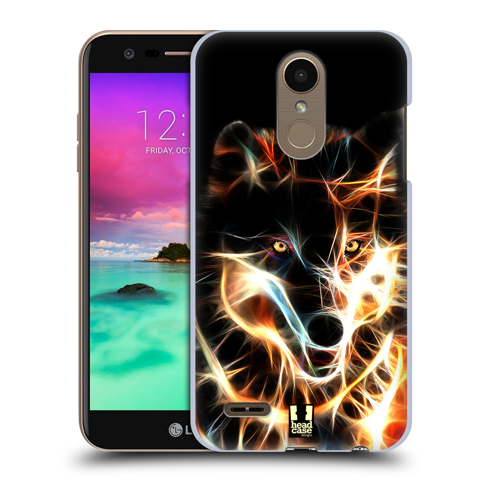 Pouzdro na mobil LG K10 2018 - HEAD CASE - Ohnivý vlk