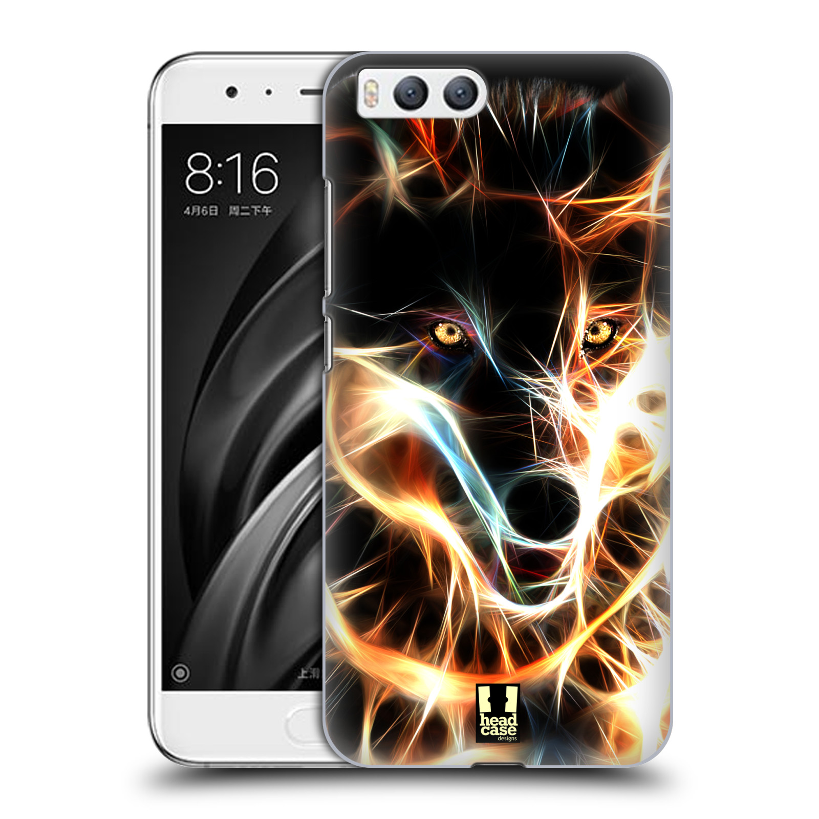 Pouzdro na mobil Xiaomi MI6 - HEAD CASE - Ohnivý vlk