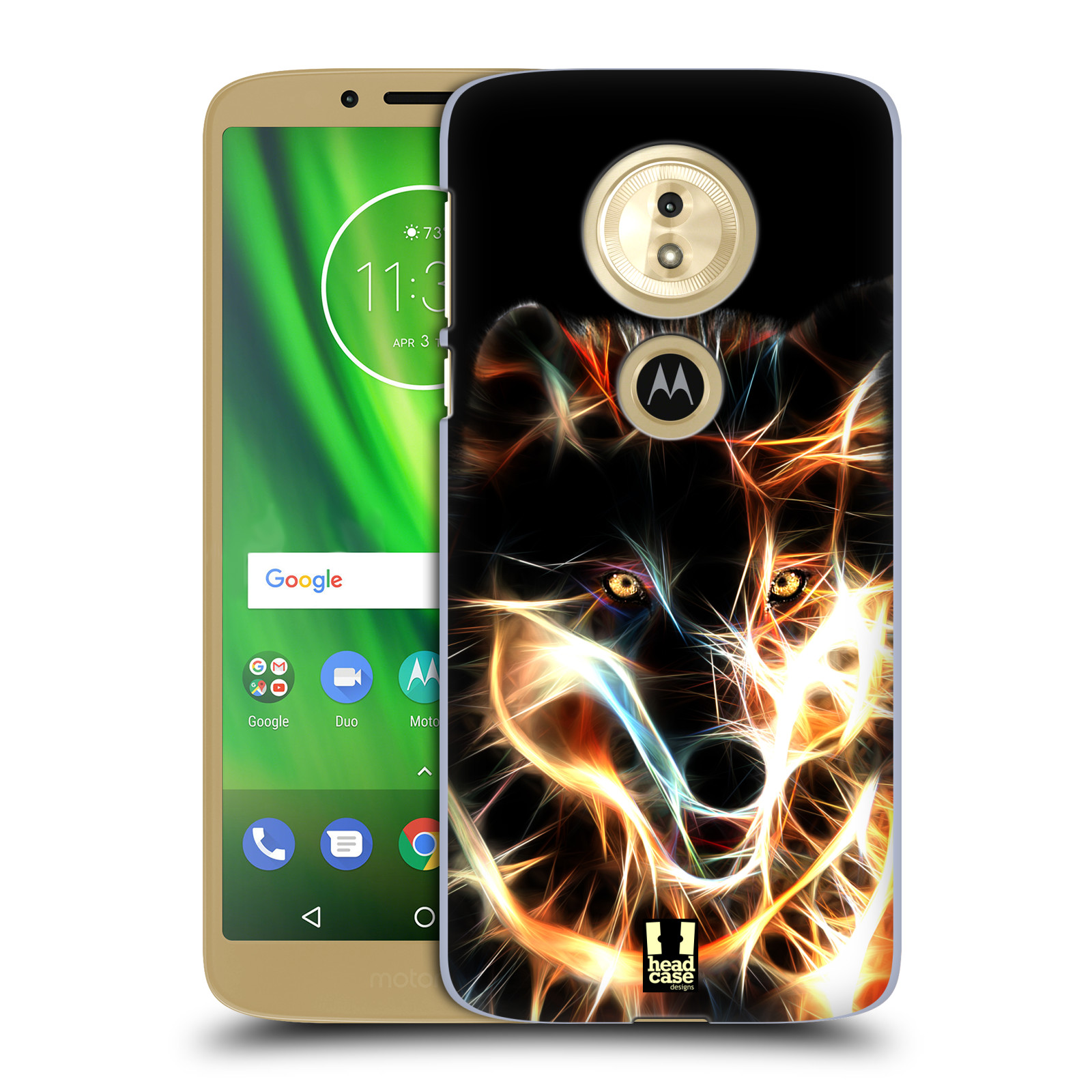 Pouzdro na mobil Motorola Moto E5 - HEAD CASE - Ohnivý vlk