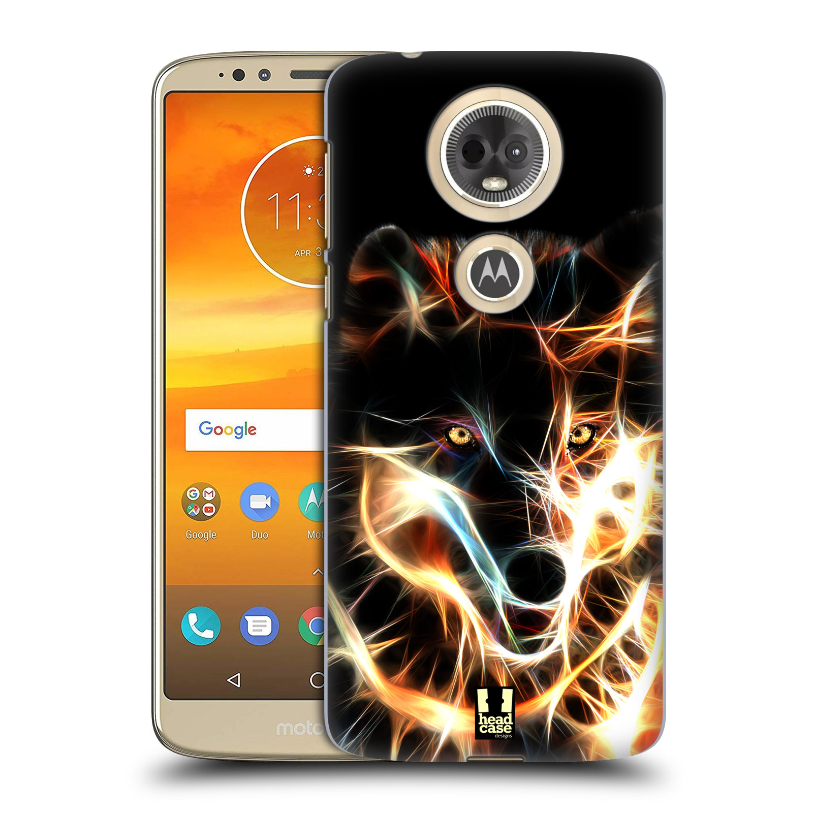 Pouzdro na mobil Motorola Moto E5 PLUS - HEAD CASE - Ohnivý vlk