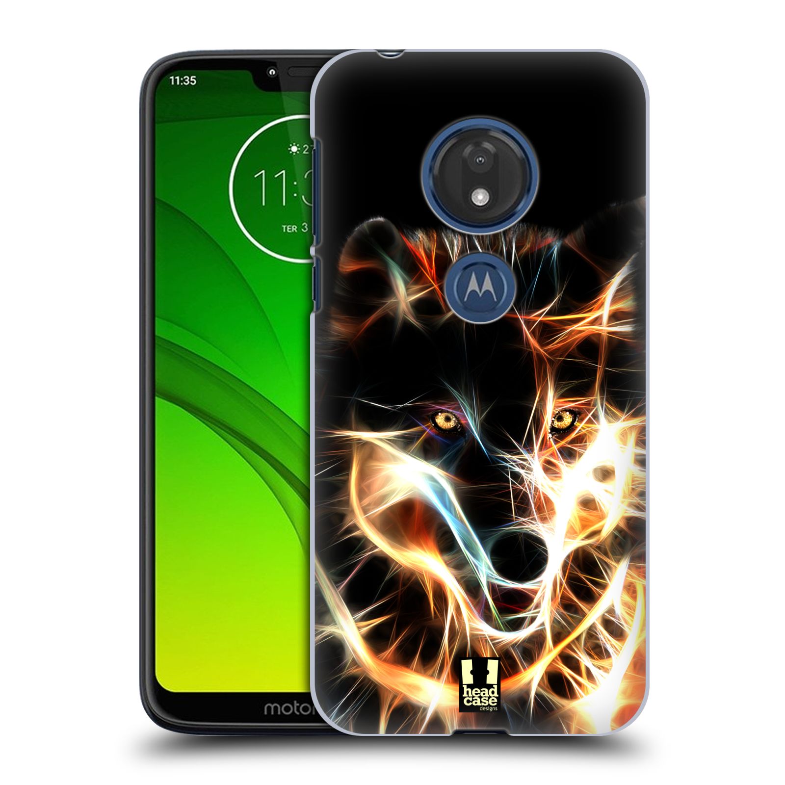 Pouzdro na mobil Motorola Moto G7 Play - HEAD CASE - Ohnivý vlk