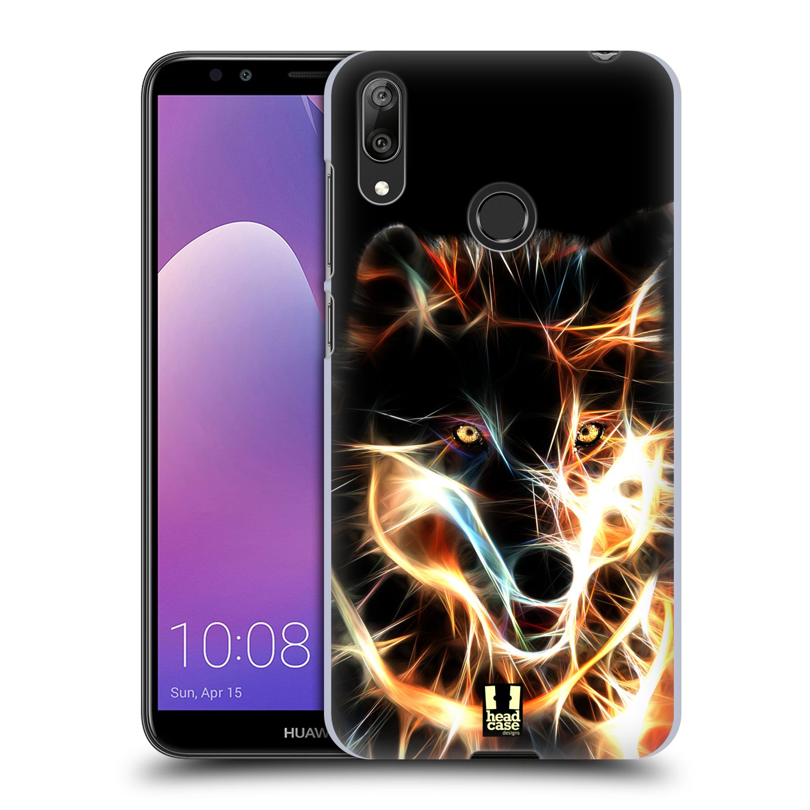 Pouzdro na mobil Huawei Y7 2019 - HEAD CASE - Ohnivý vlk