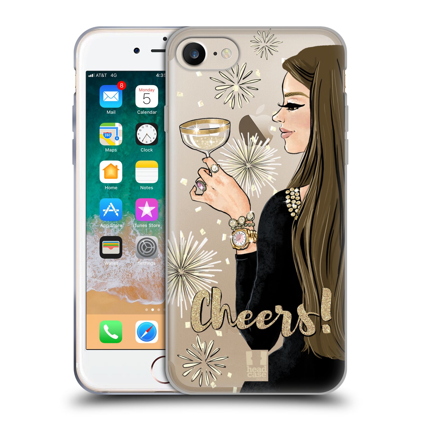 Silikonový obal na mobil Apple Iphone 7/8/SE2020 - HEAD CASE - Děvče a šampaňské