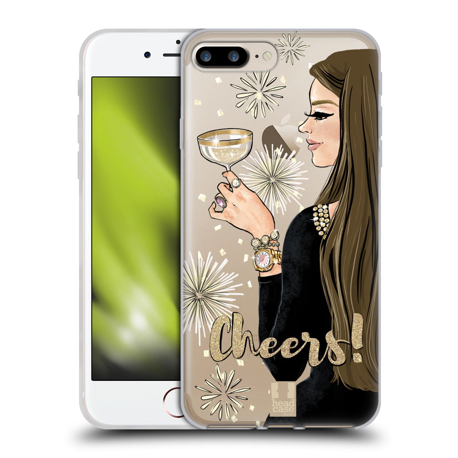 Silikonový obal na mobil Apple Iphone 7+ /  8+ - HEAD CASE - Děvče a šampaňské