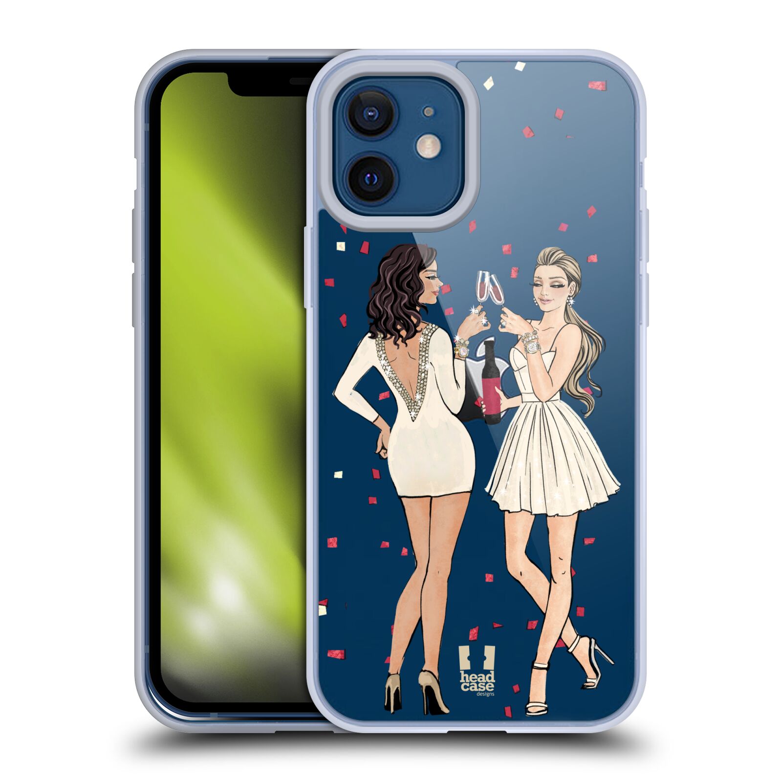 Silikonový obal na mobil Apple iPhone 12 / iPhone 12 Pro - HEAD CASE - 2 Děvčata a šampaňské