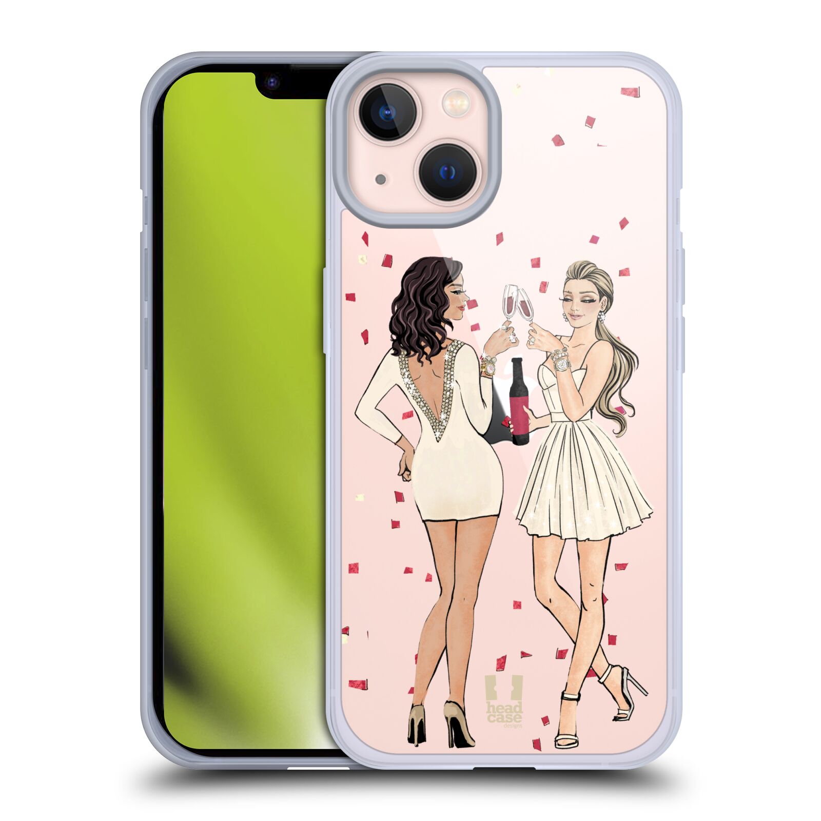 Silikonový obal na mobil Apple iPhone 13 - HEAD CASE - 2 Děvčata a šampaňské