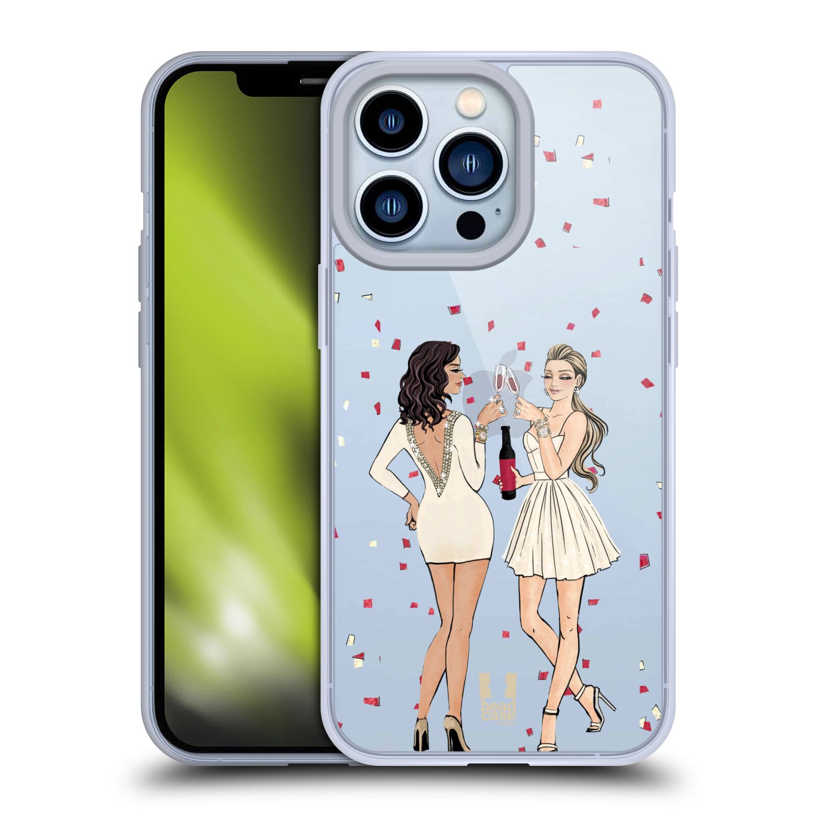 Silikonový obal na mobil Apple iPhone 13 PRO - HEAD CASE - 2 Děvčata a šampaňské