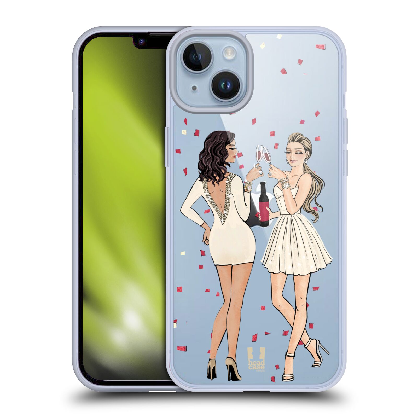 Silikonový obal na mobil Apple iPhone 14 PLUS - HEAD CASE - 2 Děvčata a šampaňské
