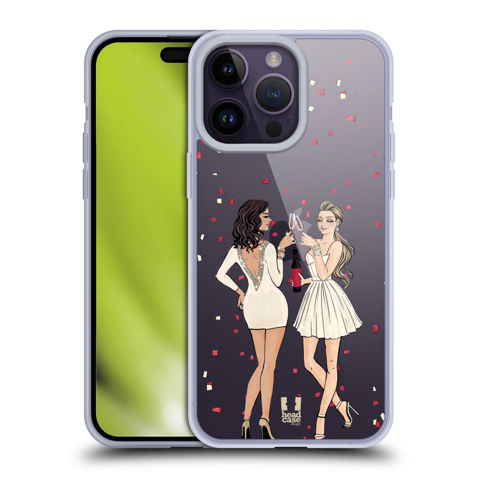 Silikonový obal na mobil Apple iPhone 14 PRO MAX - HEAD CASE - 2 Děvčata a šampaňské