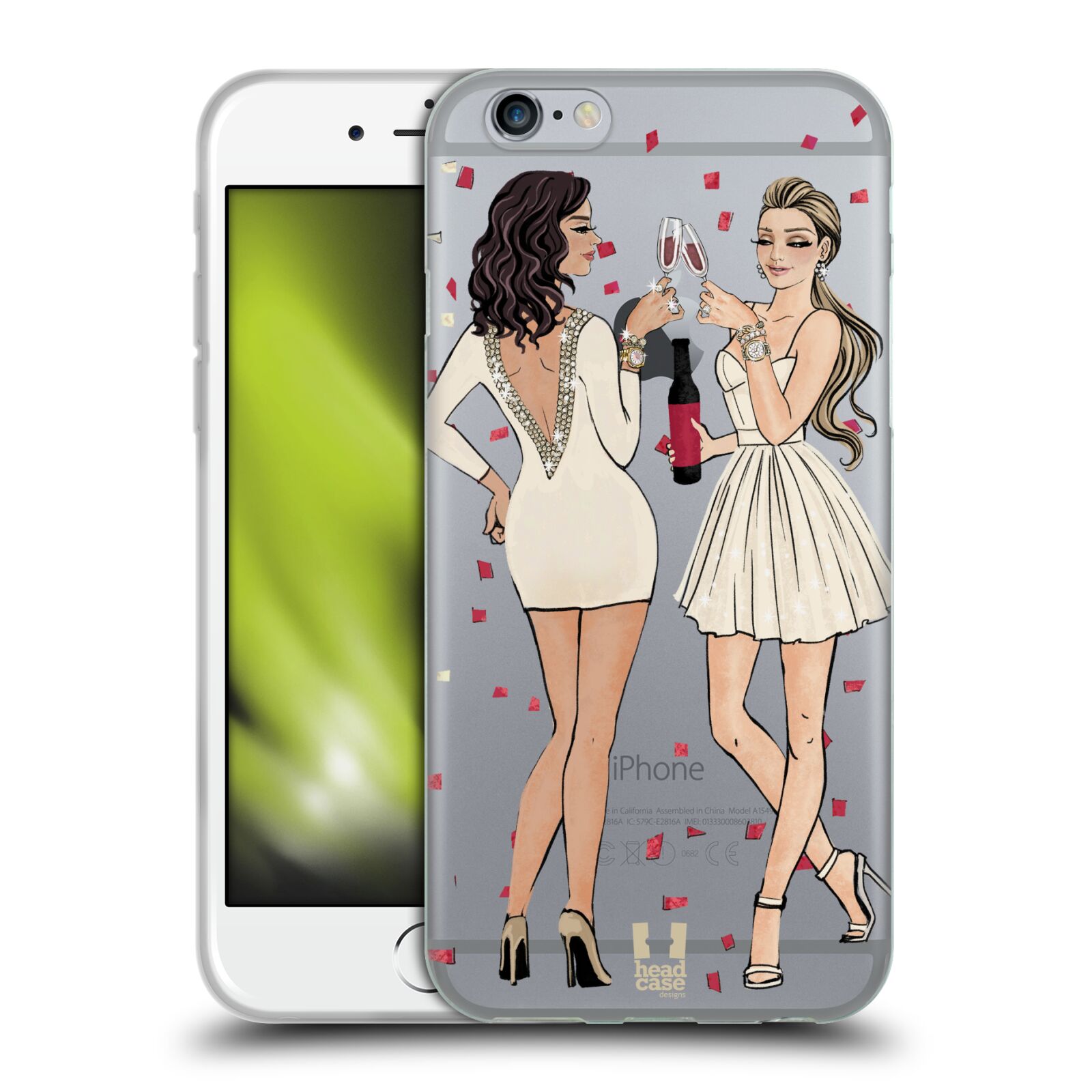 Silikonový obal na mobil Apple Iphone 6/6S  - HEAD CASE - 2 Děvčata a šampaňské