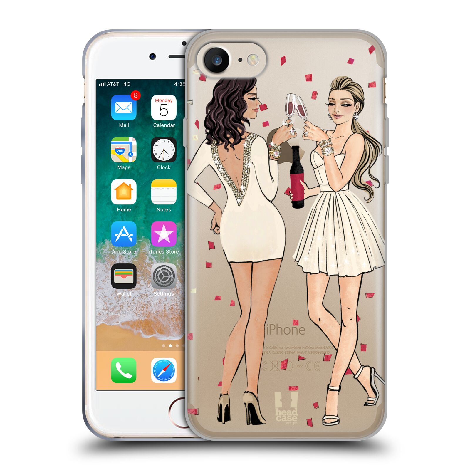 Silikonový obal na mobil Apple Iphone 7/8/SE2020 - HEAD CASE - 2 Děvčata a šampaňské