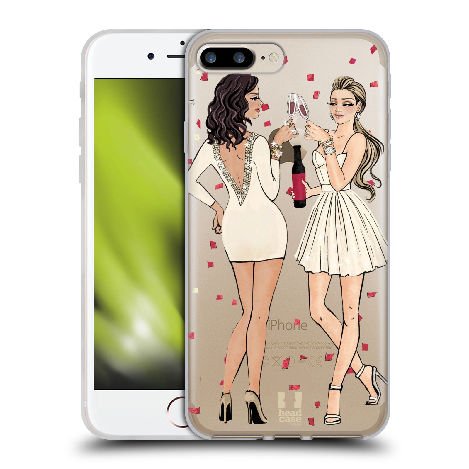 Silikonový obal na mobil Apple Iphone 7+ /  8+ - HEAD CASE - 2 Děvčata a šampaňské