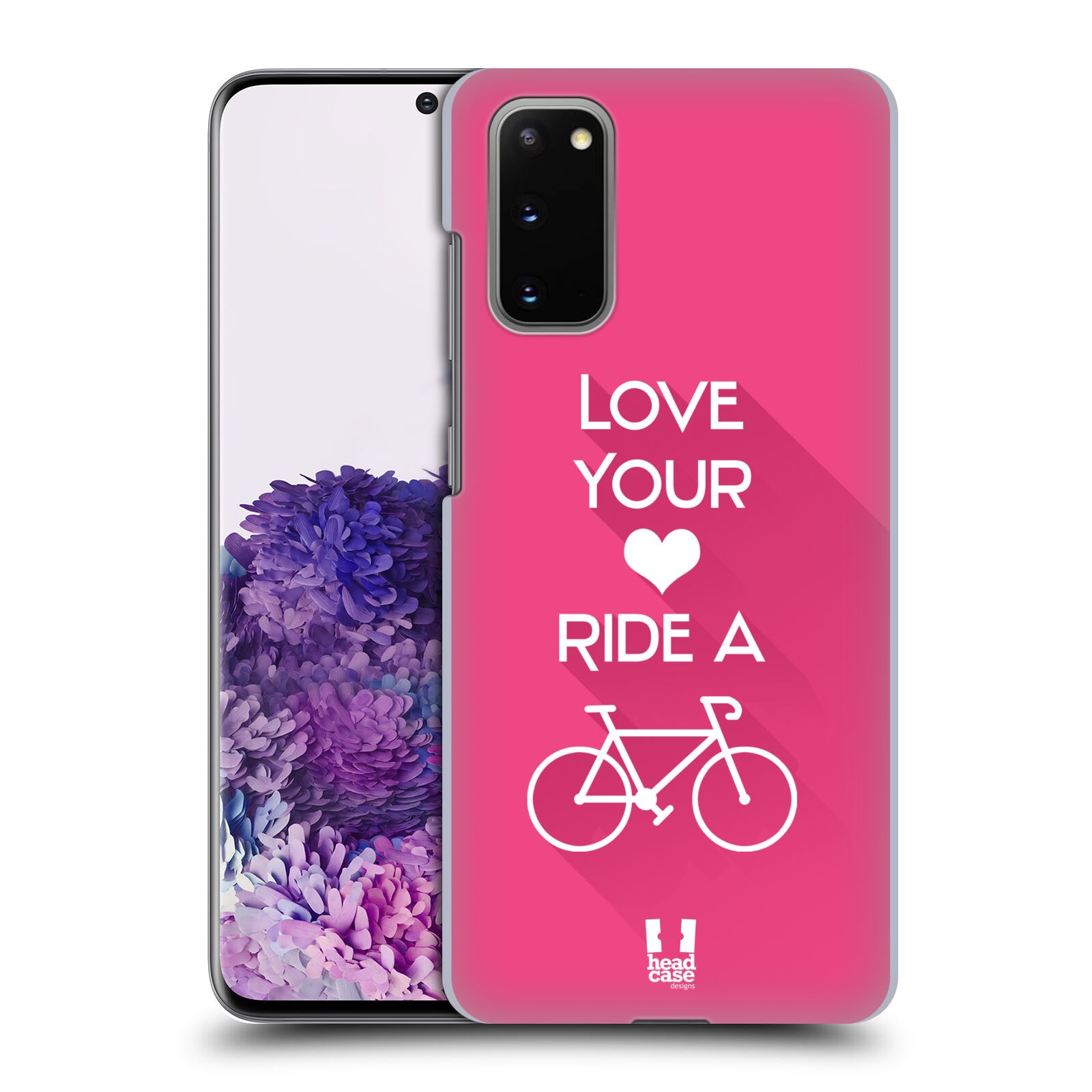 Pouzdro na mobil Samsung Galaxy S20 - HEAD CASE - Cyklista růžové pozadí kolo sport