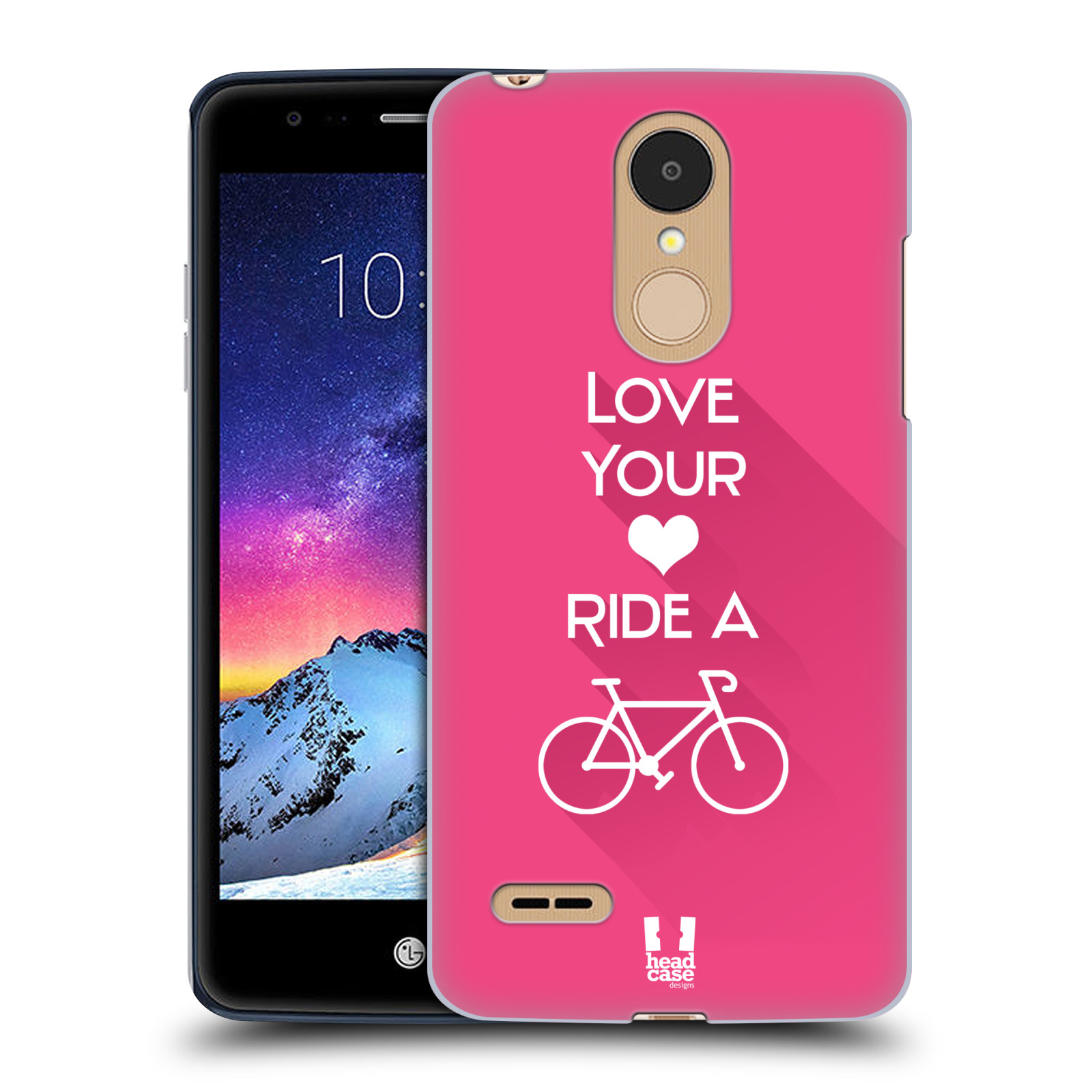 HEAD CASE plastový obal na mobil LG K9 / K8 2018 Cyklista růžové pozadí kolo sport