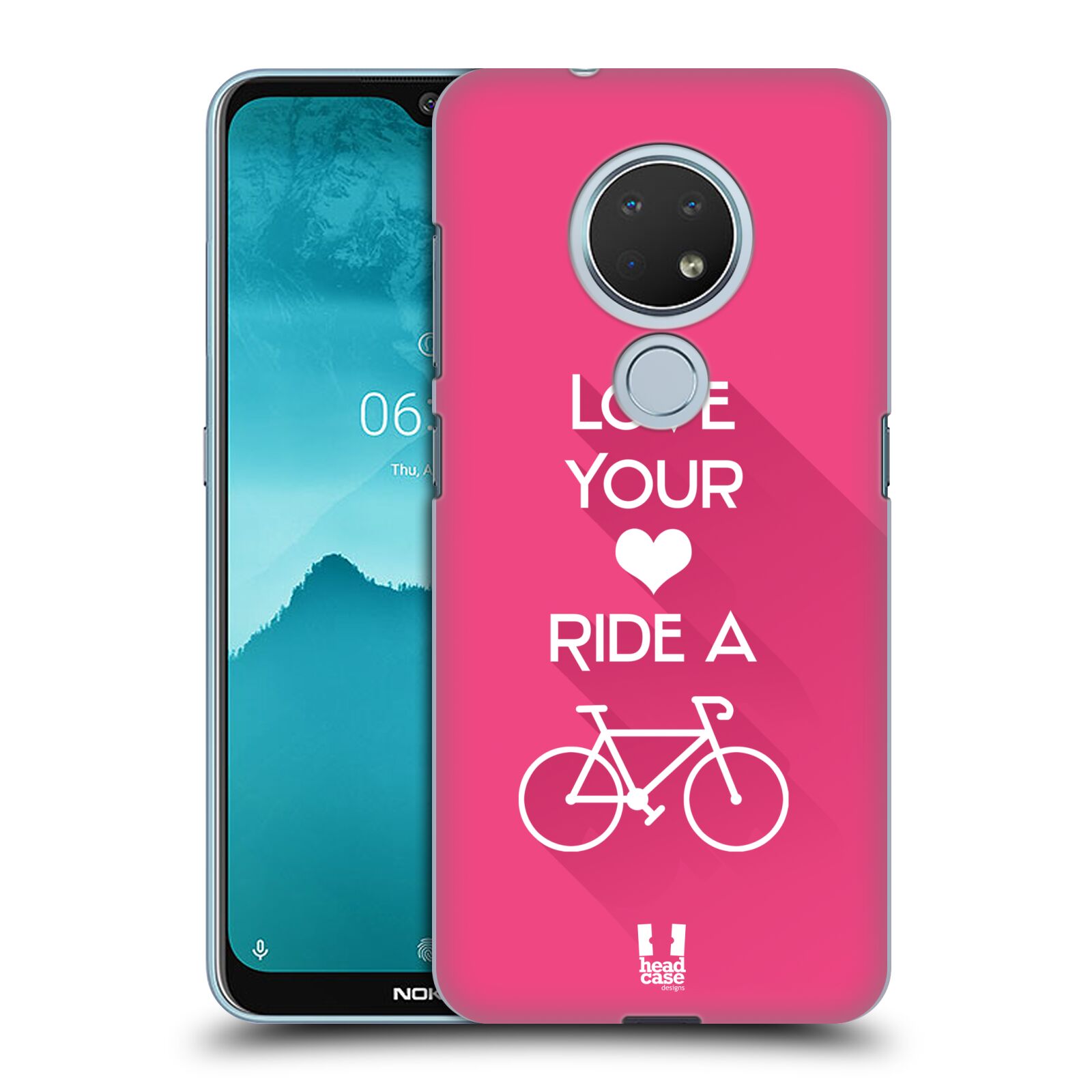 Pouzdro na mobil Nokia 6.2 - HEAD CASE - Cyklista růžové pozadí kolo sport