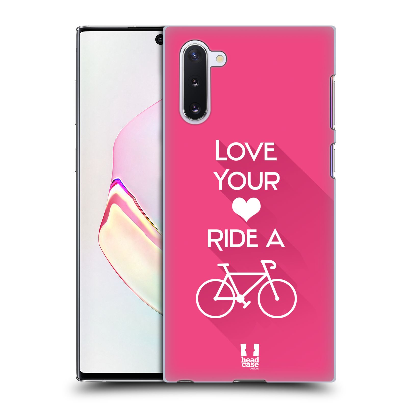 Pouzdro na mobil Samsung Galaxy Note 10 - HEAD CASE - Cyklista růžové pozadí kolo sport