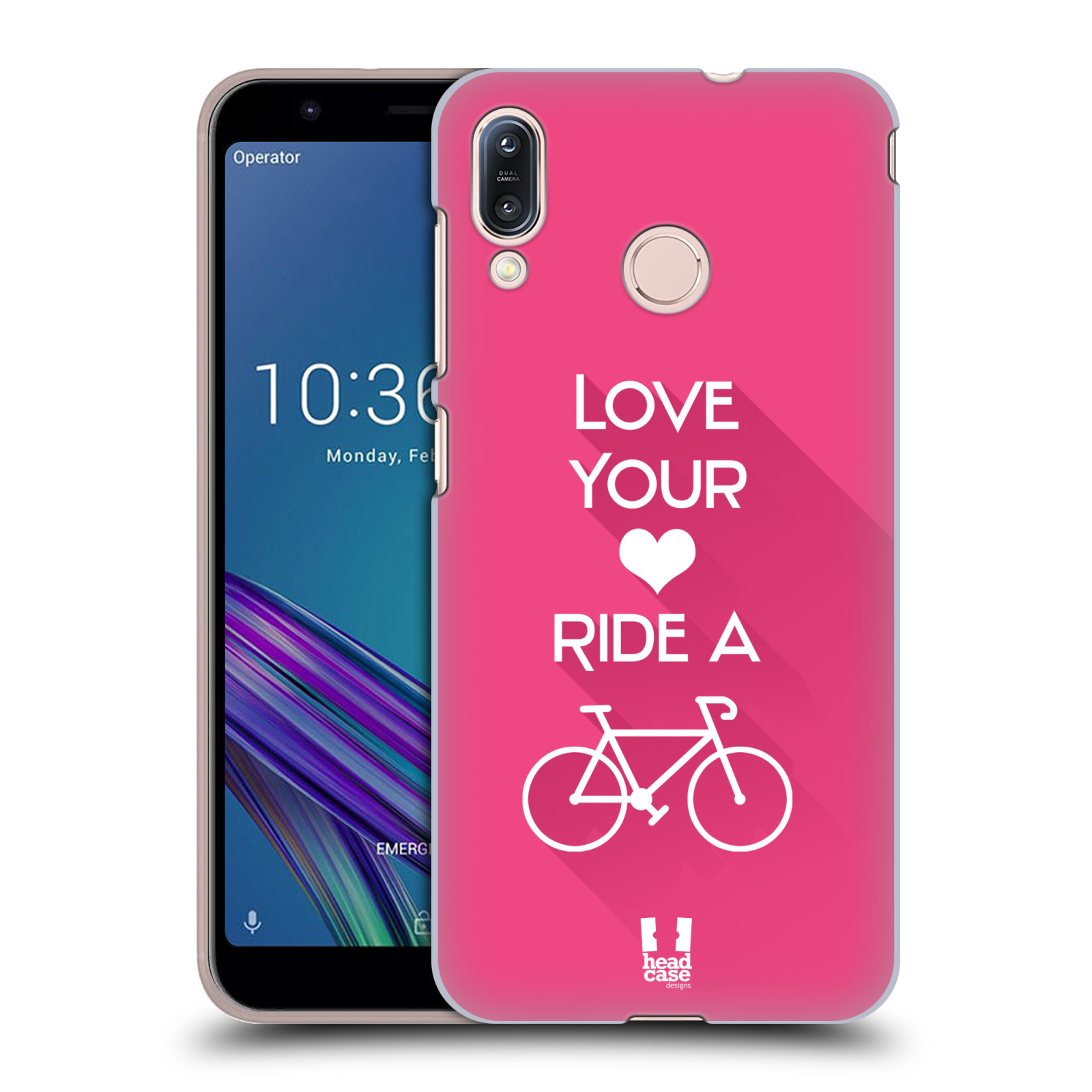 Pouzdro na mobil Asus Zenfone Max M1 (ZB555KL) - HEAD CASE - Cyklista růžové pozadí kolo sport
