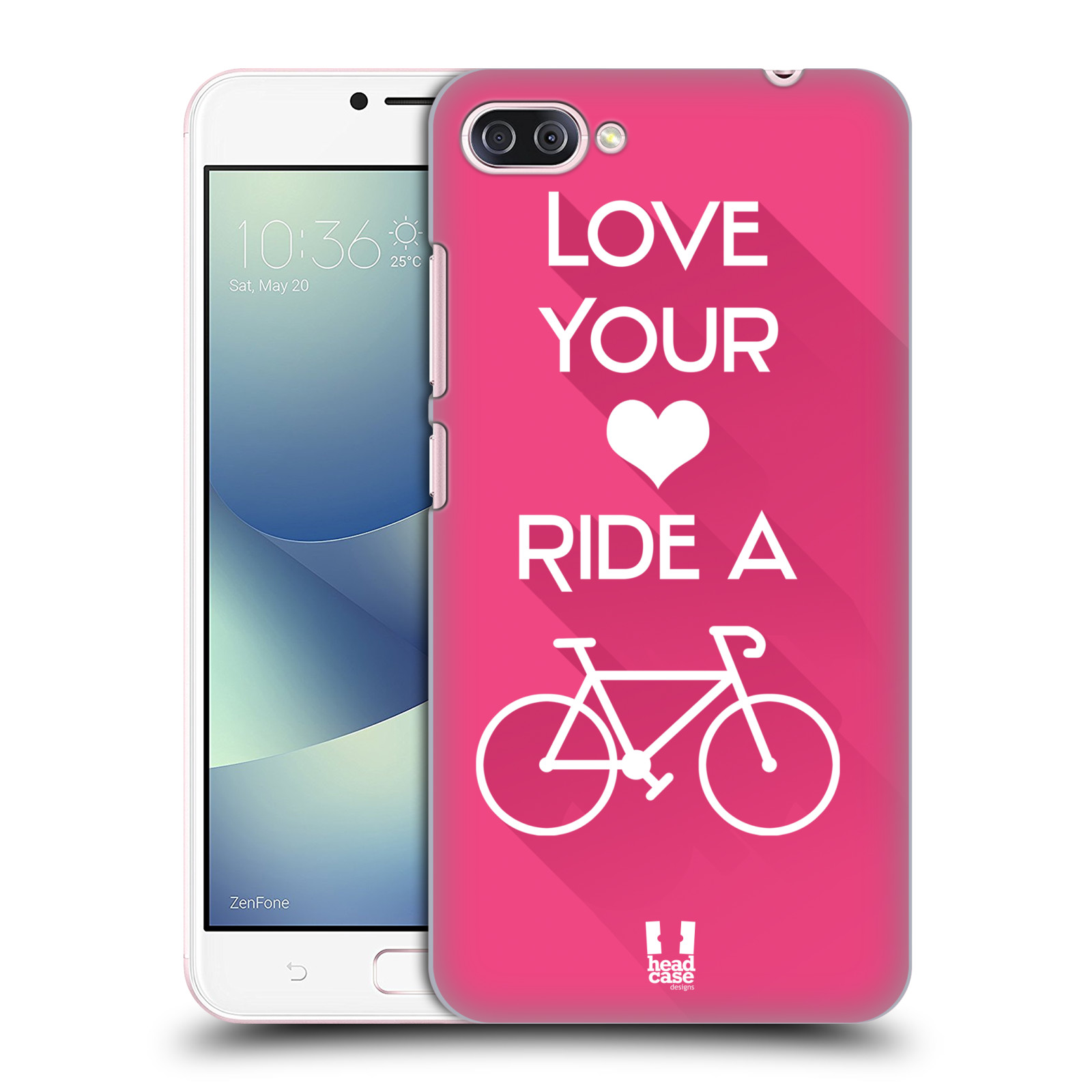 HEAD CASE plastový obal na mobil Asus Zenfone 4 MAX ZC554KL Cyklista růžové pozadí kolo sport