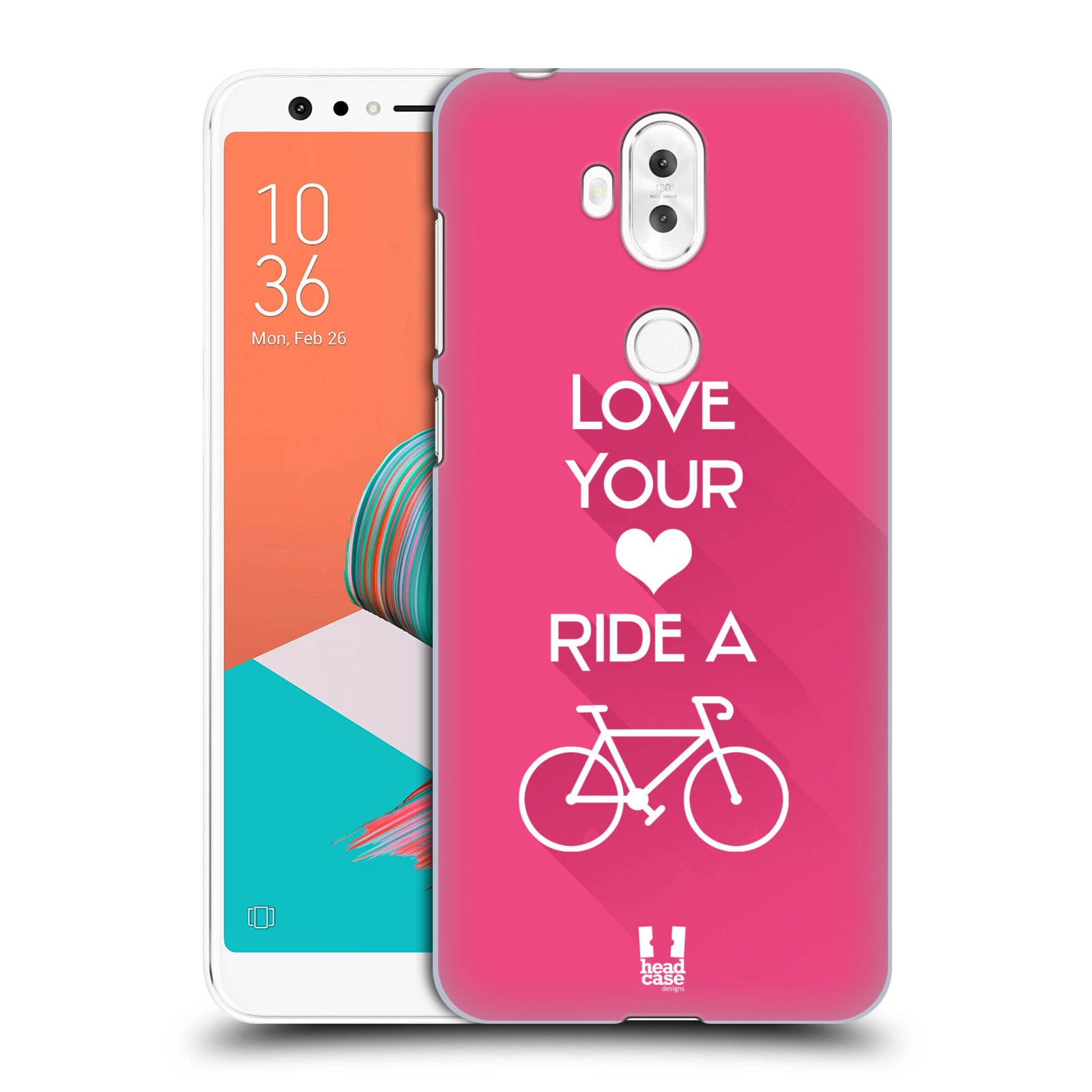 HEAD CASE plastový obal na mobil Asus Zenfone 5 LITE ZC600KL Cyklista růžové pozadí kolo sport