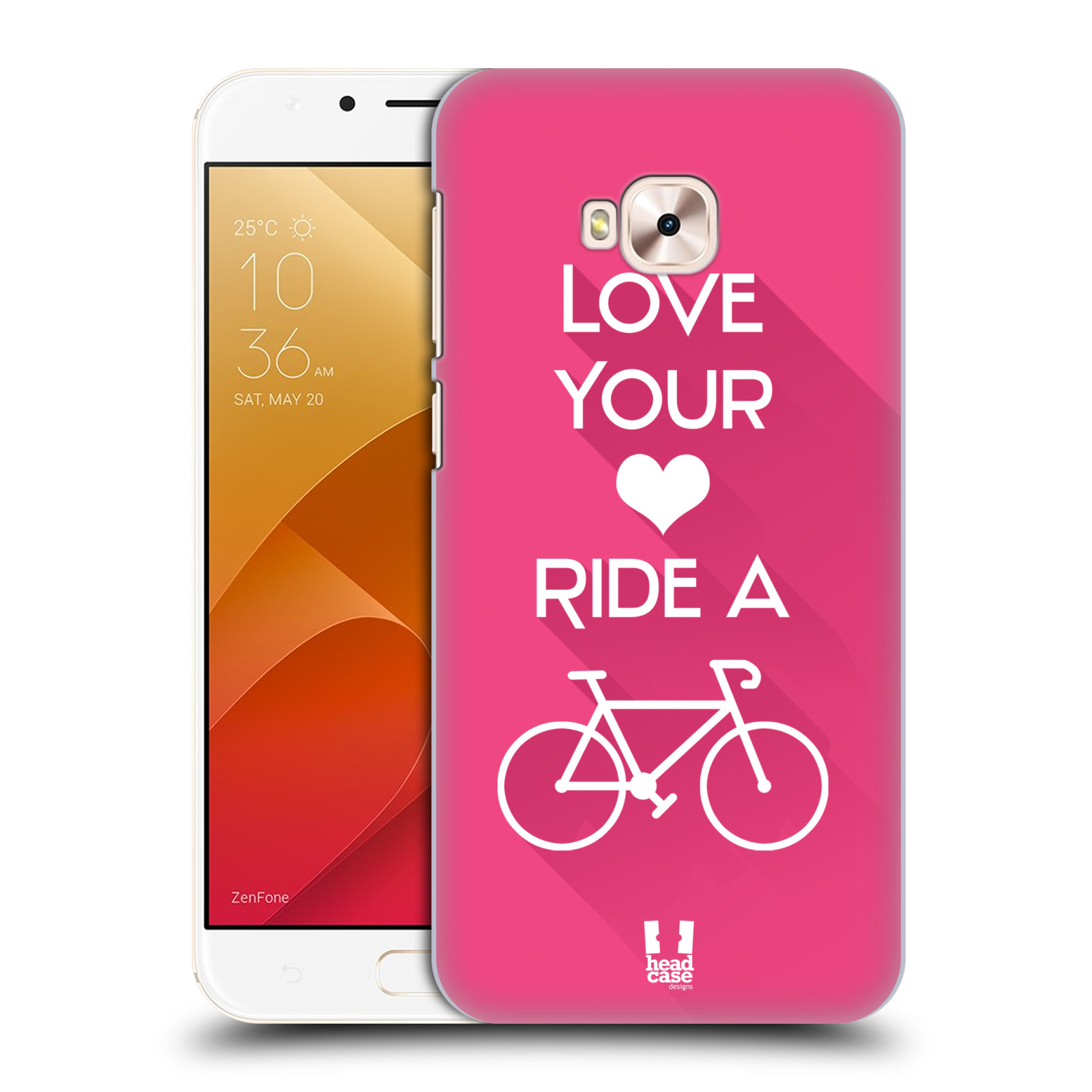 HEAD CASE plastový obal na mobil Asus Zenfone 4 Selfie Pro ZD552KL Cyklista růžové pozadí kolo sport