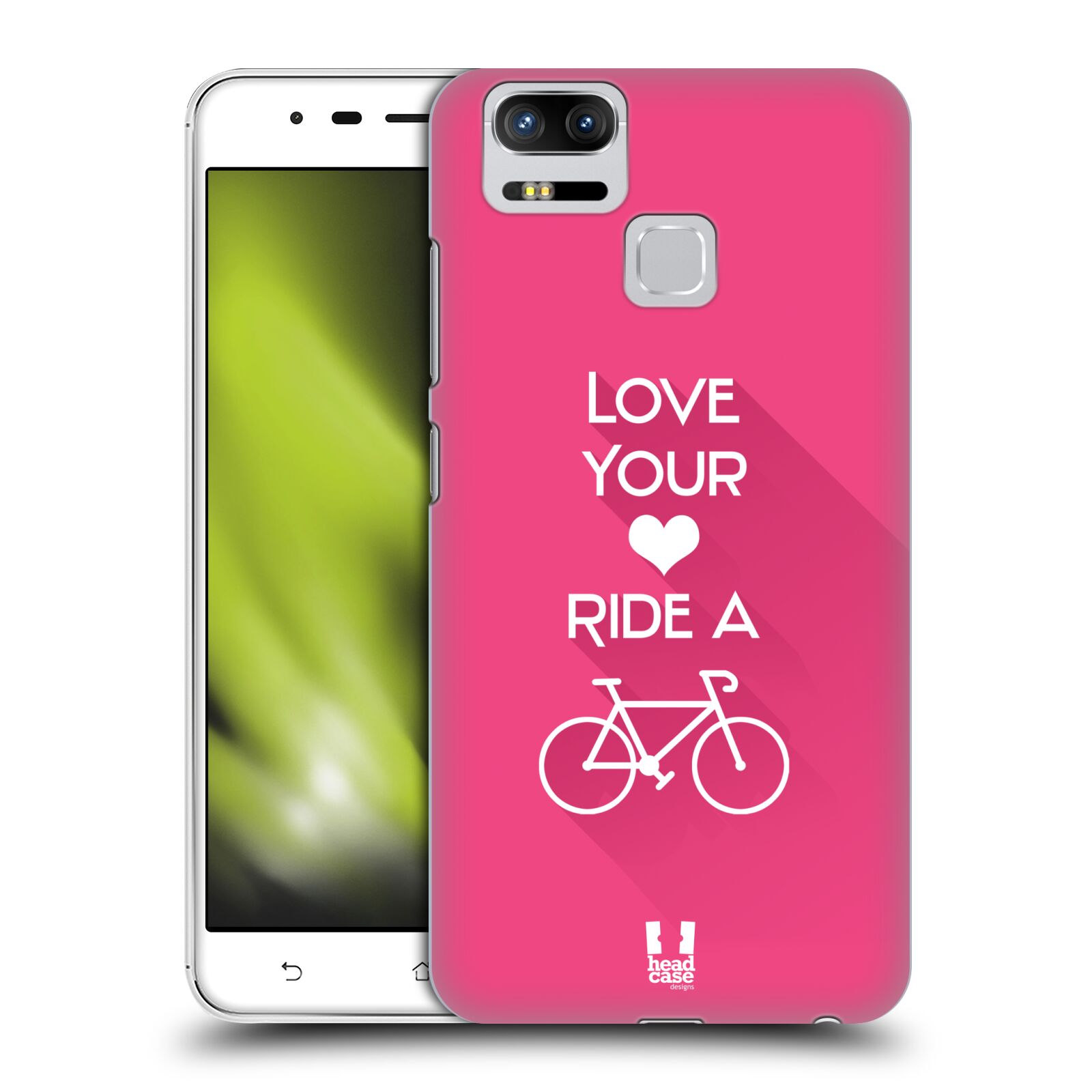 HEAD CASE plastový obal na mobil Asus Zenfone 3 Zoom ZE553KL Cyklista růžové pozadí kolo sport