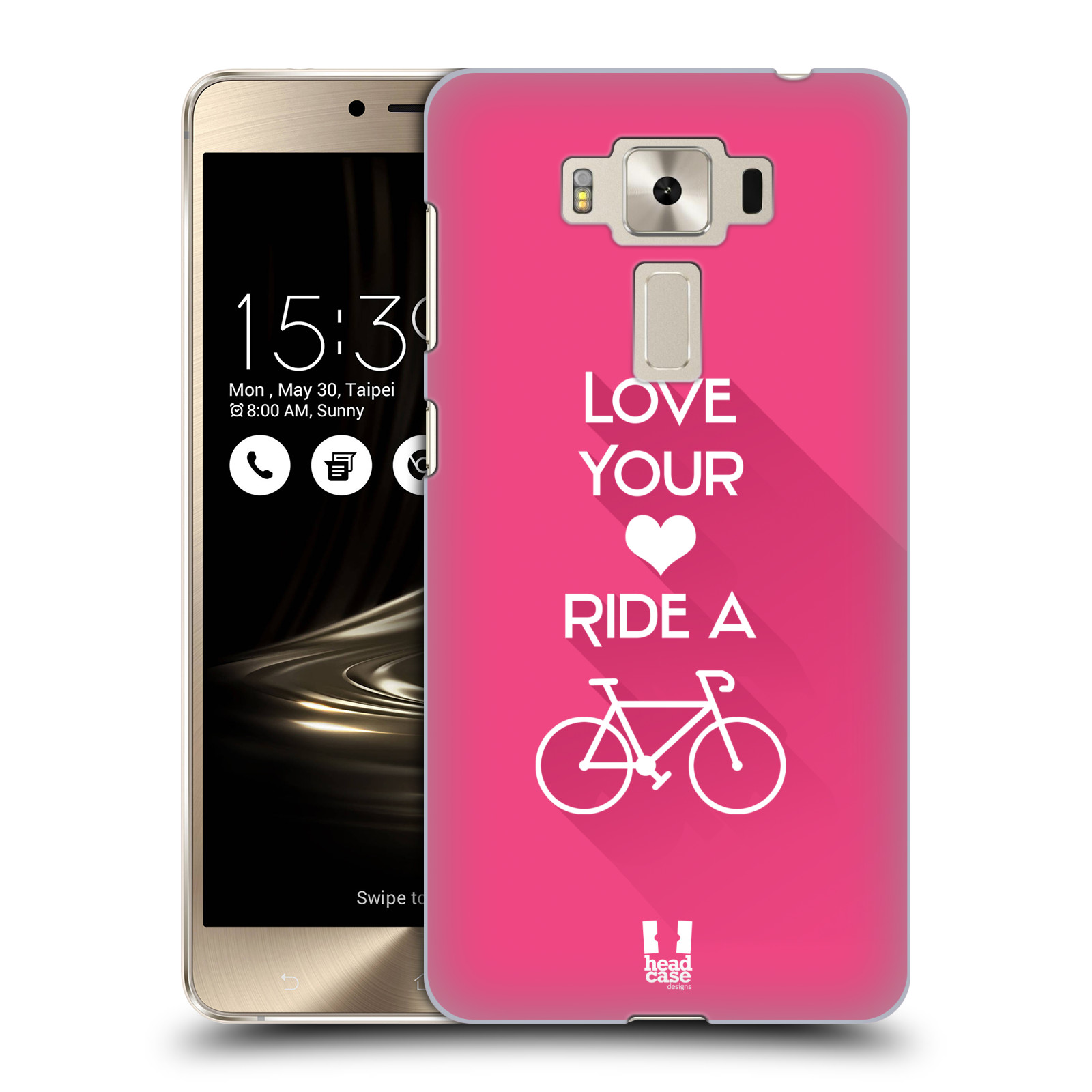 HEAD CASE plastový obal na mobil Asus Zenfone 3 DELUXE ZS550KL Cyklista růžové pozadí kolo sport