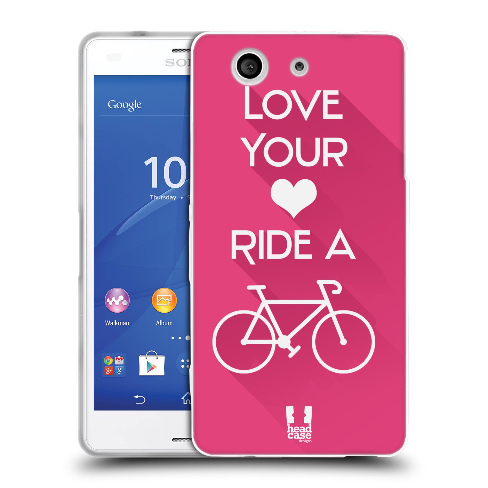 HEAD CASE silikonový obal na mobil Sony Xperia Z3 COMPACT Cyklista růžové pozadí kolo sport
