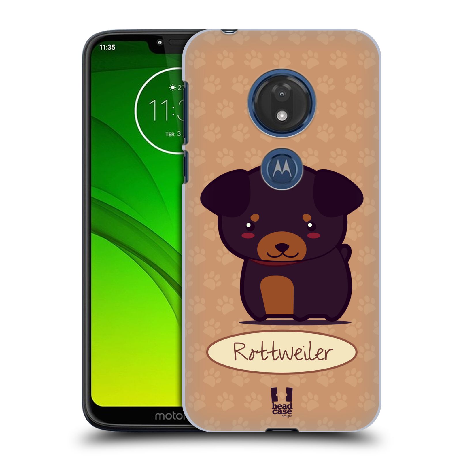 Pouzdro na mobil Motorola Moto G7 Play vzor Malá kreslená štěňátka ROTVAJLER