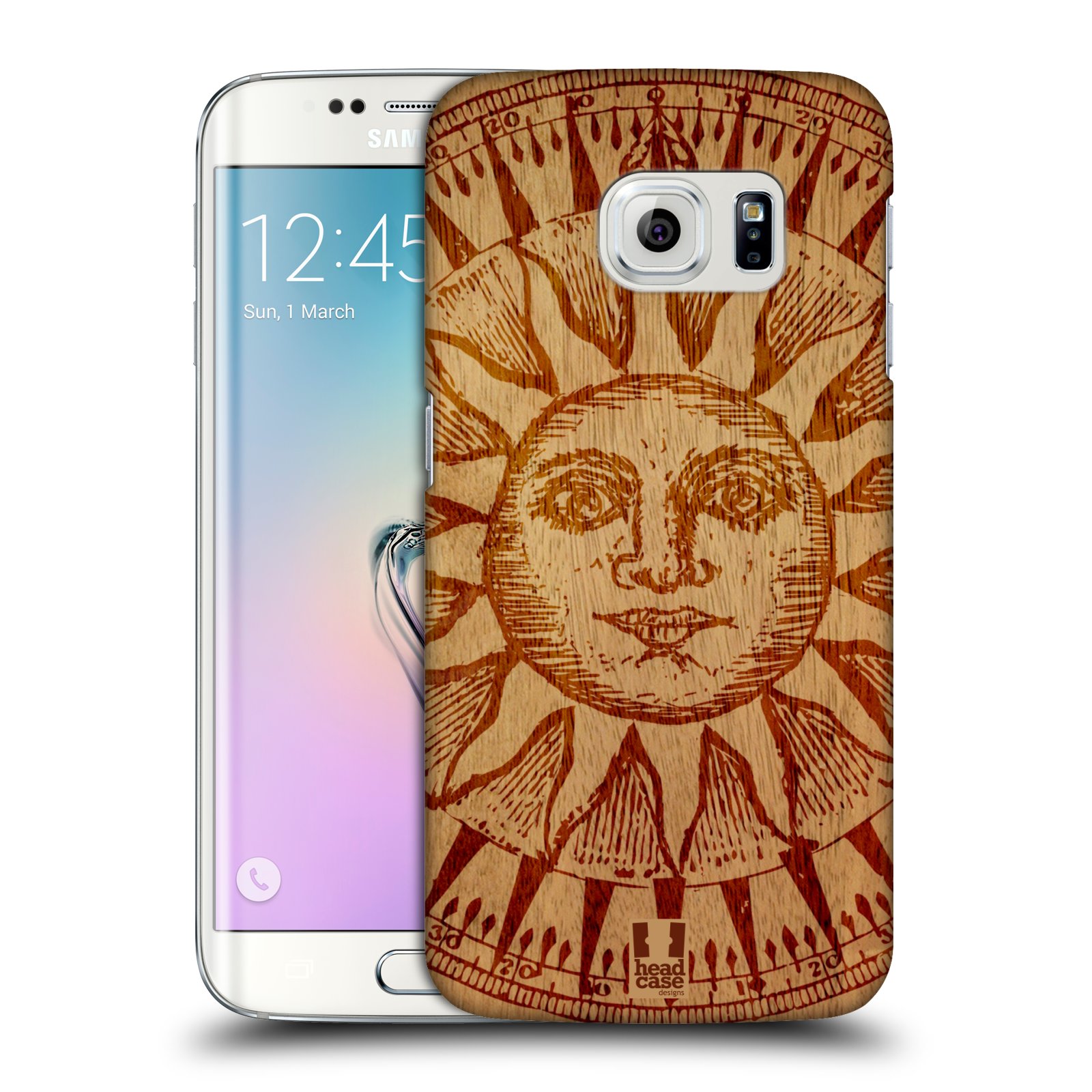 HEAD CASE plastový obal na mobil SAMSUNG Galaxy S6 EDGE (G9250, G925, G925F) vzor Dřevěné umění SLUNCE