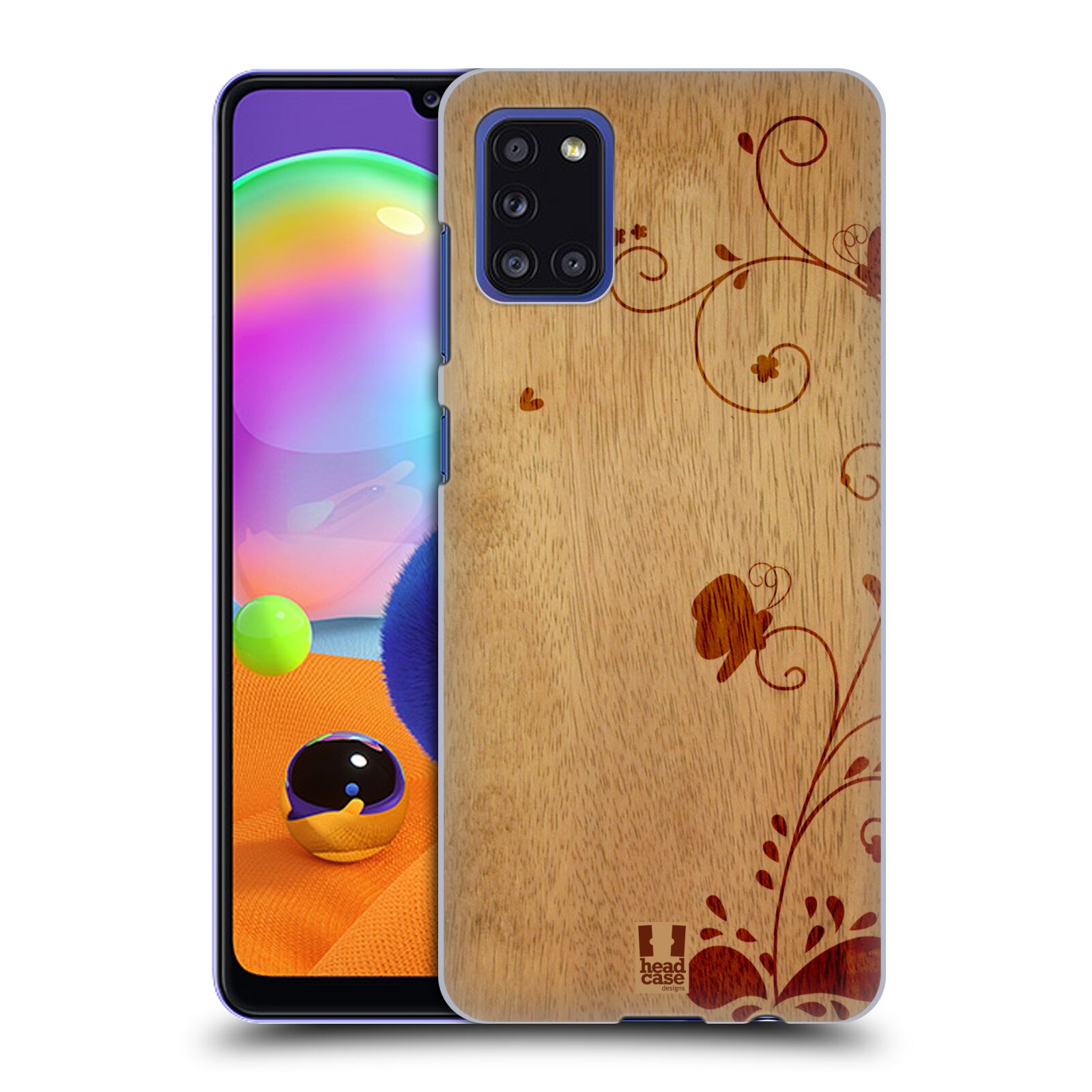 Zadní kryt na mobil Samsung Galaxy A31 vzor Dřevěné umění KVĚTINA