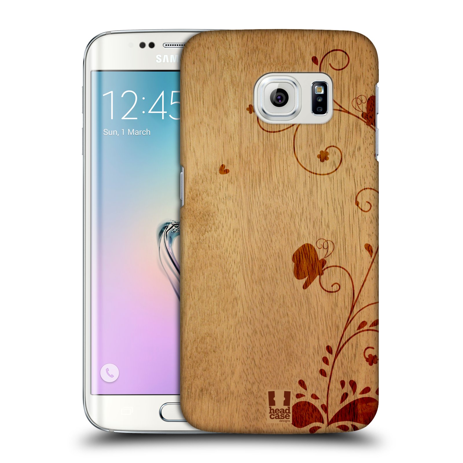 HEAD CASE plastový obal na mobil SAMSUNG Galaxy S6 EDGE (G9250, G925, G925F) vzor Dřevěné umění KVĚTINA