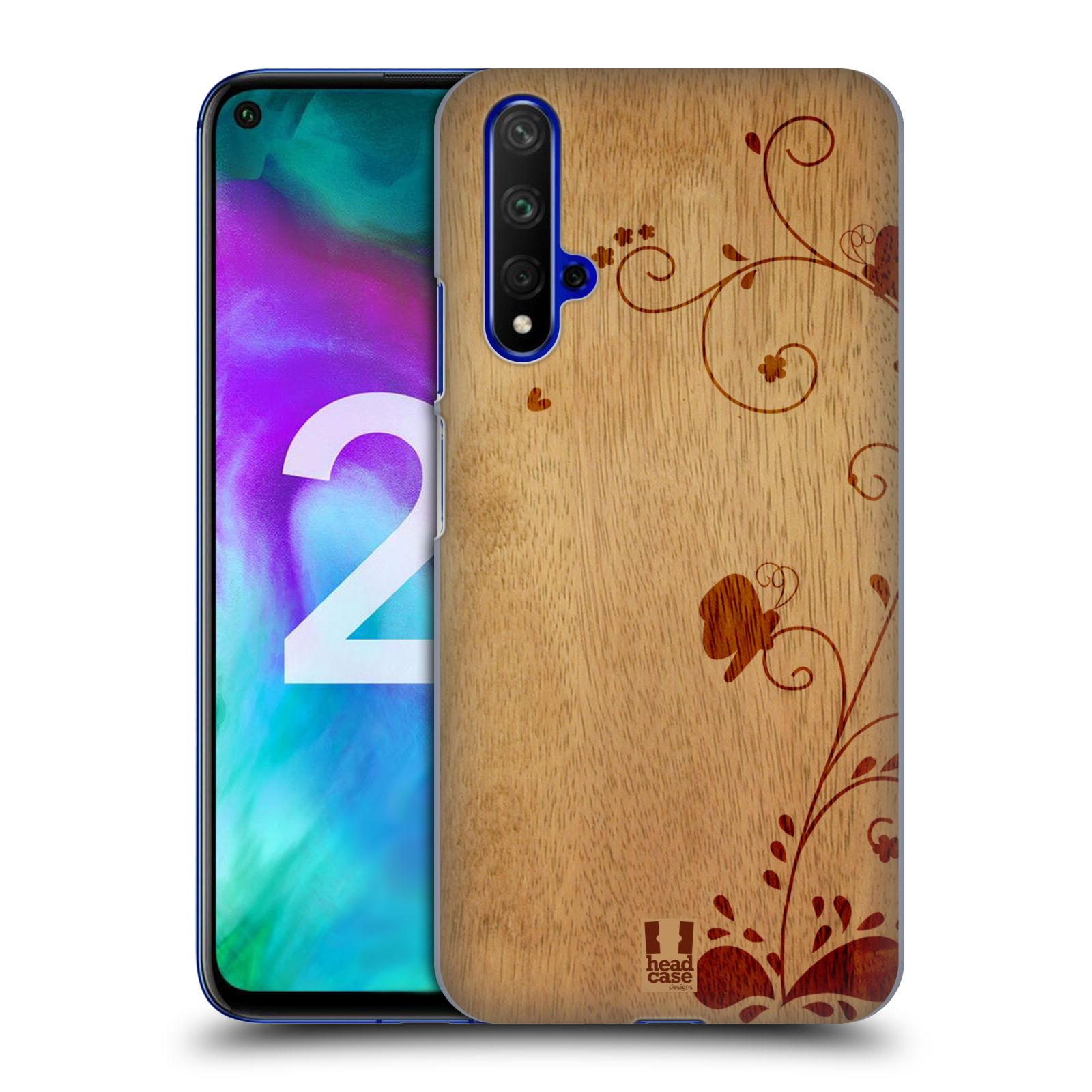 Pouzdro na mobil Honor 20 - HEAD CASE - vzor Dřevěné umění KVĚTINA