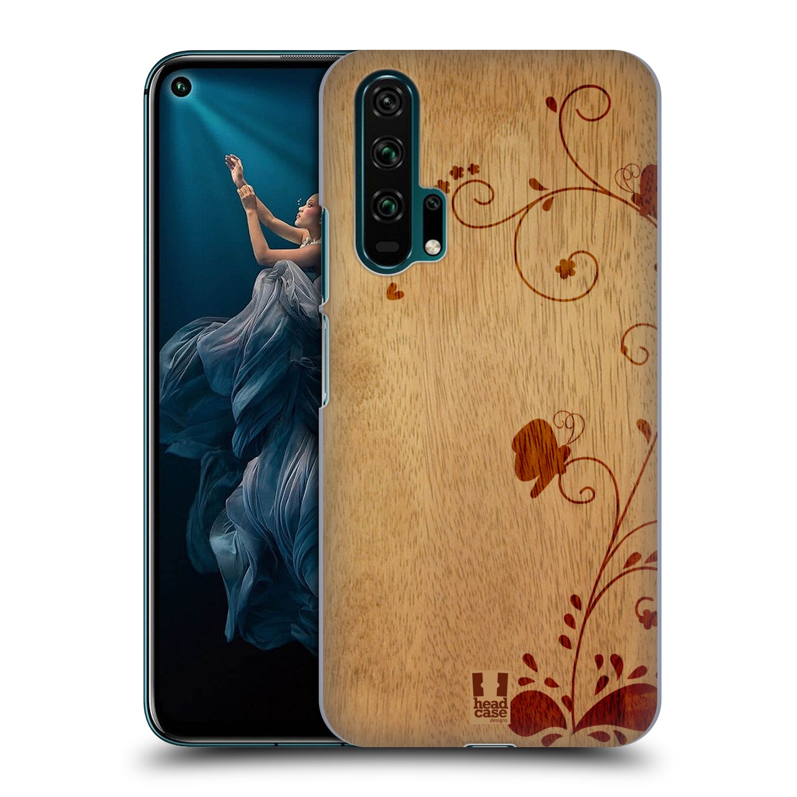 Pouzdro na mobil Honor 20 PRO - HEAD CASE - vzor Dřevěné umění KVĚTINA