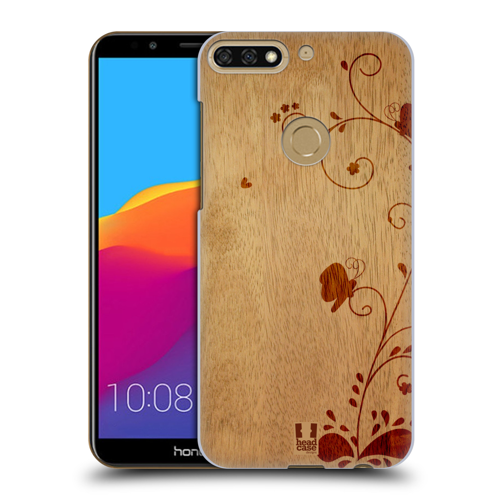 HEAD CASE plastový obal na mobil Honor 7c vzor Dřevěné umění KVĚTINA