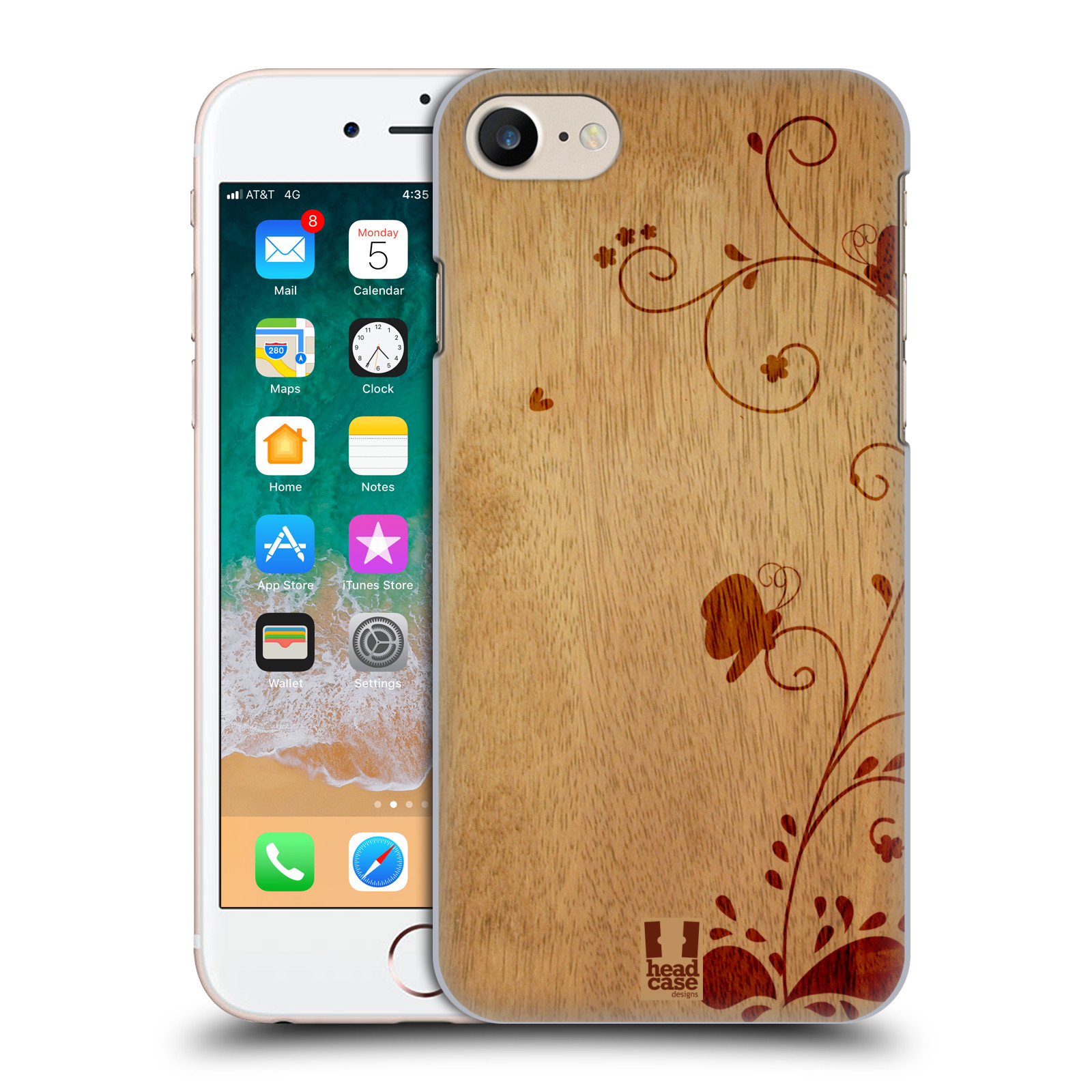 HEAD CASE plastový obal na mobil Apple Iphone 7 vzor Dřevěné umění KVĚTINA