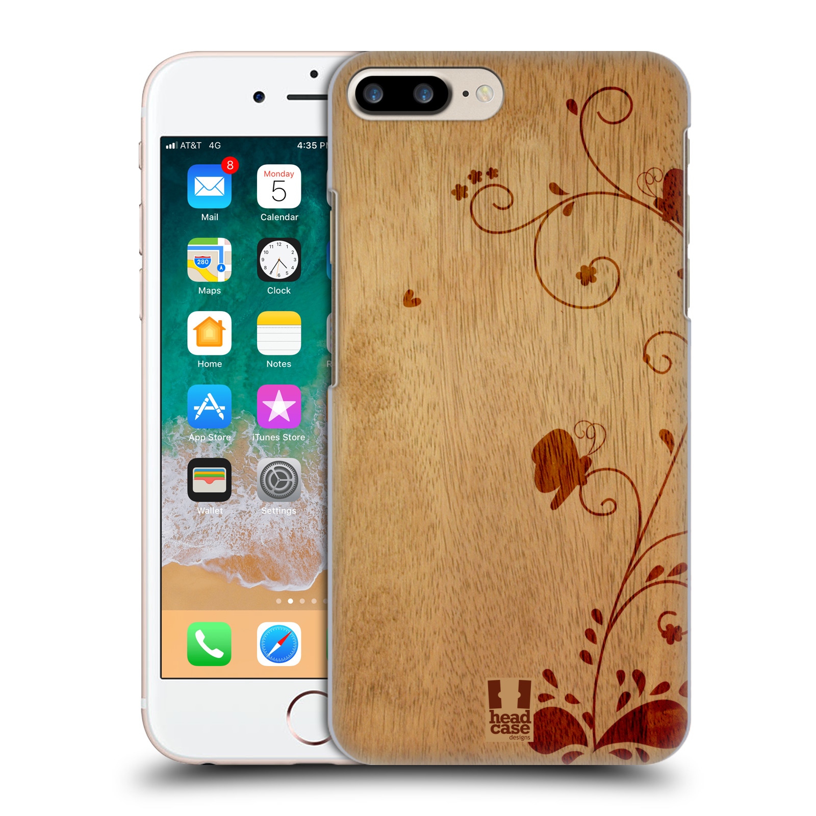 Plastové pouzdro pro mobil Apple Iphone 8 PLUS vzor Dřevěné umění KVĚTINA