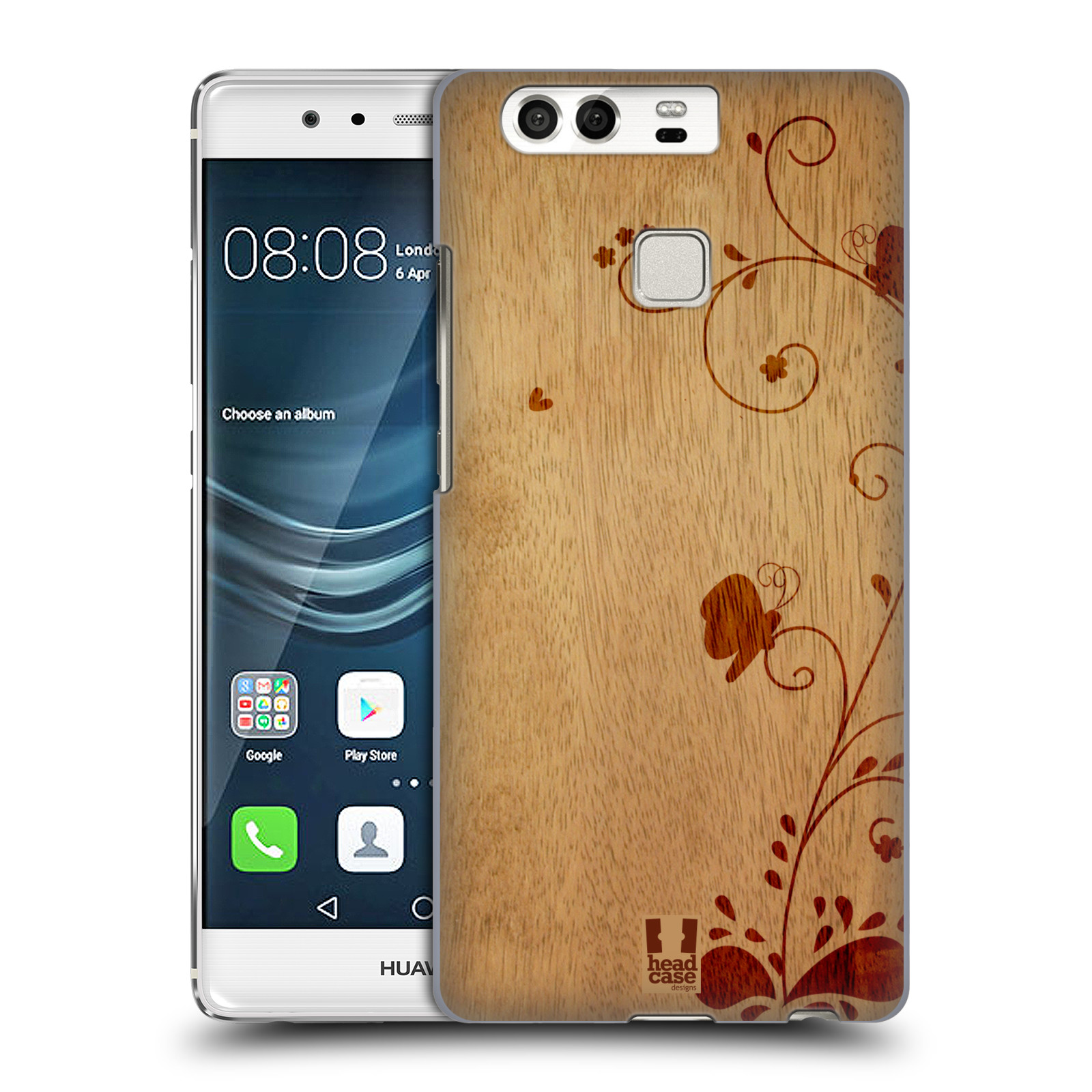 HEAD CASE plastový obal na mobil Huawei P9 / P9 DUAL SIM vzor Dřevěné umění KVĚTINA