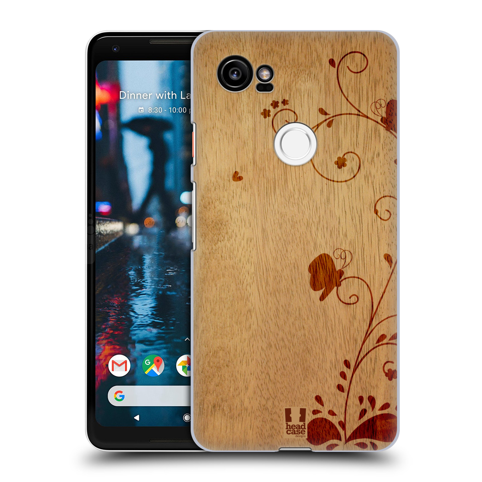 HEAD CASE plastový obal na mobil Google Pixel 2 XL vzor Dřevěné umění KVĚTINA