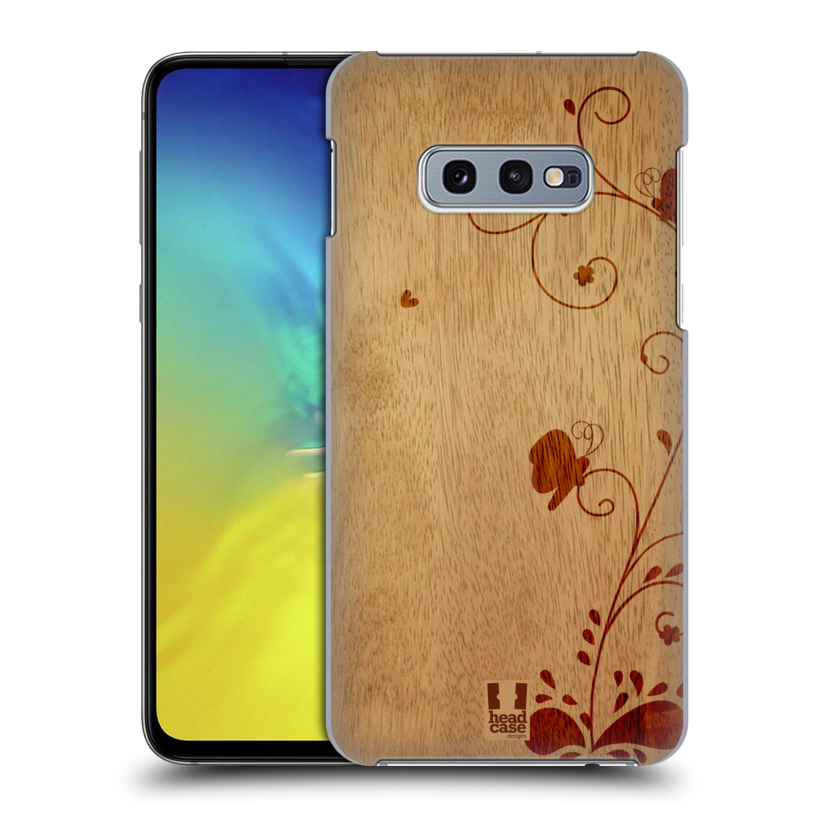 Pouzdro na mobil Samsung Galaxy S10e - HEAD CASE - vzor Dřevěné umění KVĚTINA