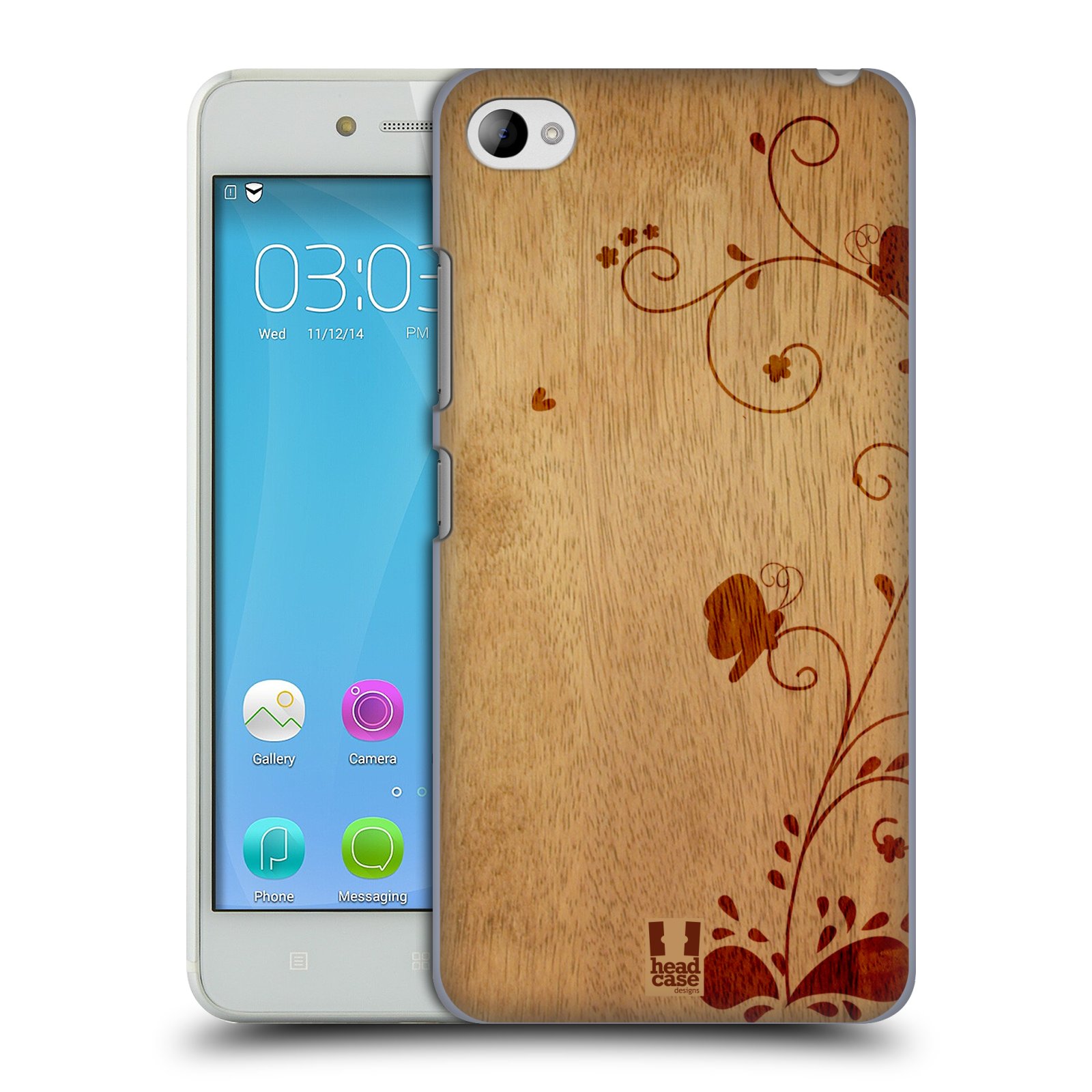 HEAD CASE pevný plastový obal na mobil LENOVO S90 vzor Dřevěné umění KVĚTINA