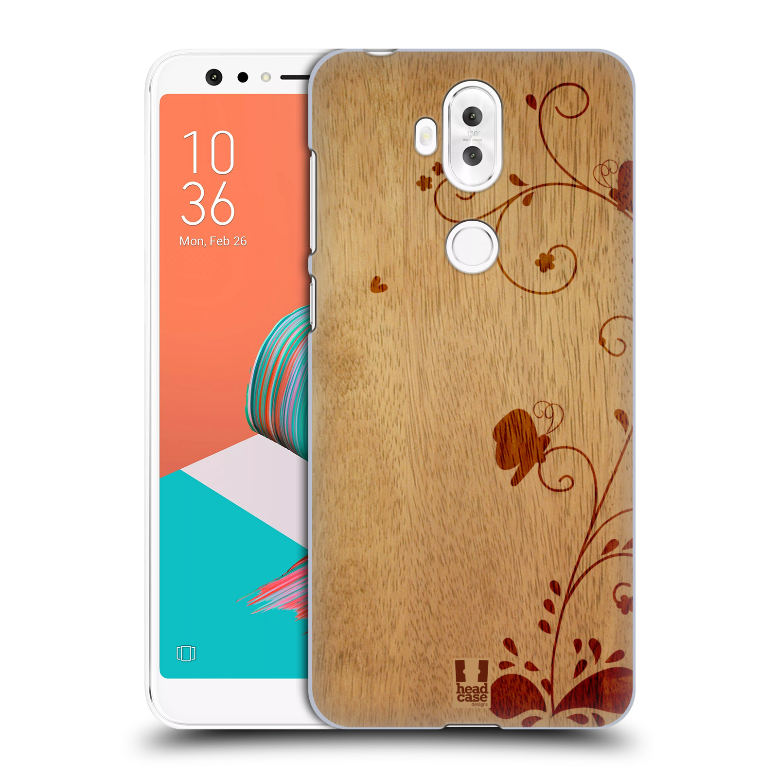 HEAD CASE plastový obal na mobil Asus Zenfone 5 LITE ZC600KL vzor Dřevěné umění KVĚTINA